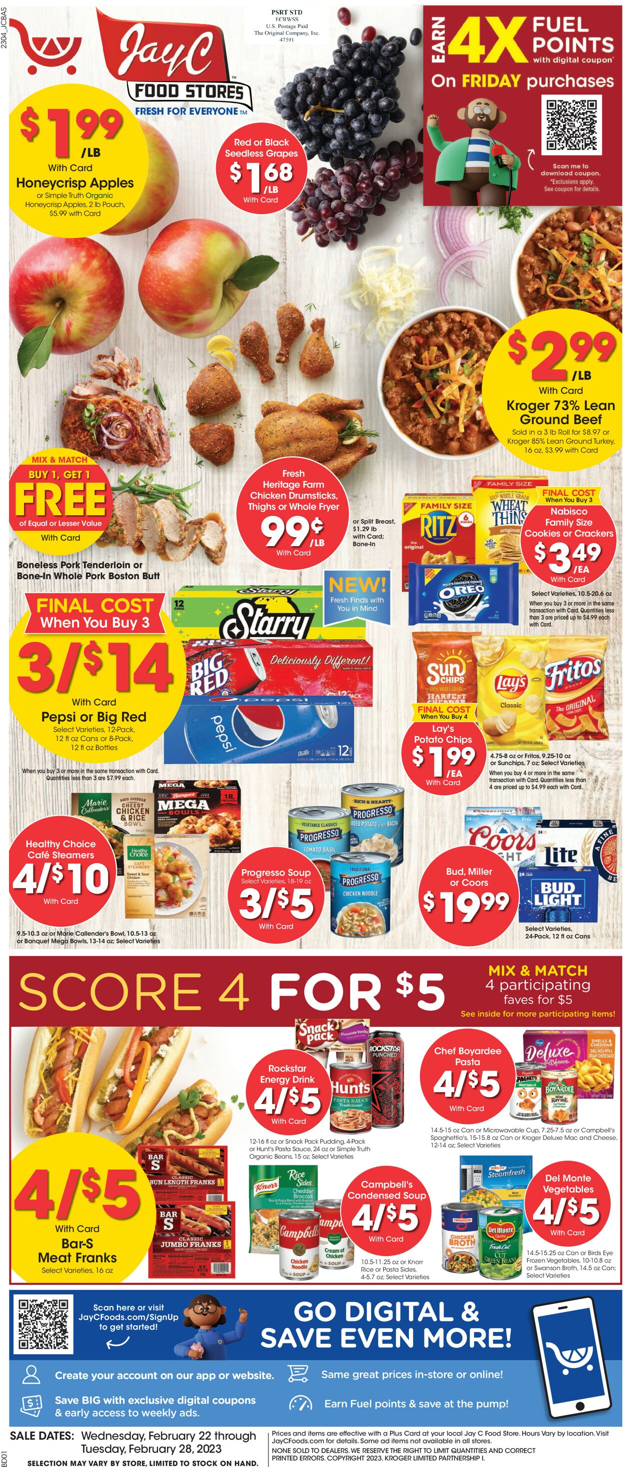 Jay C Food Stores Weekly Ad Circular - valid 02/22-02/28/2023