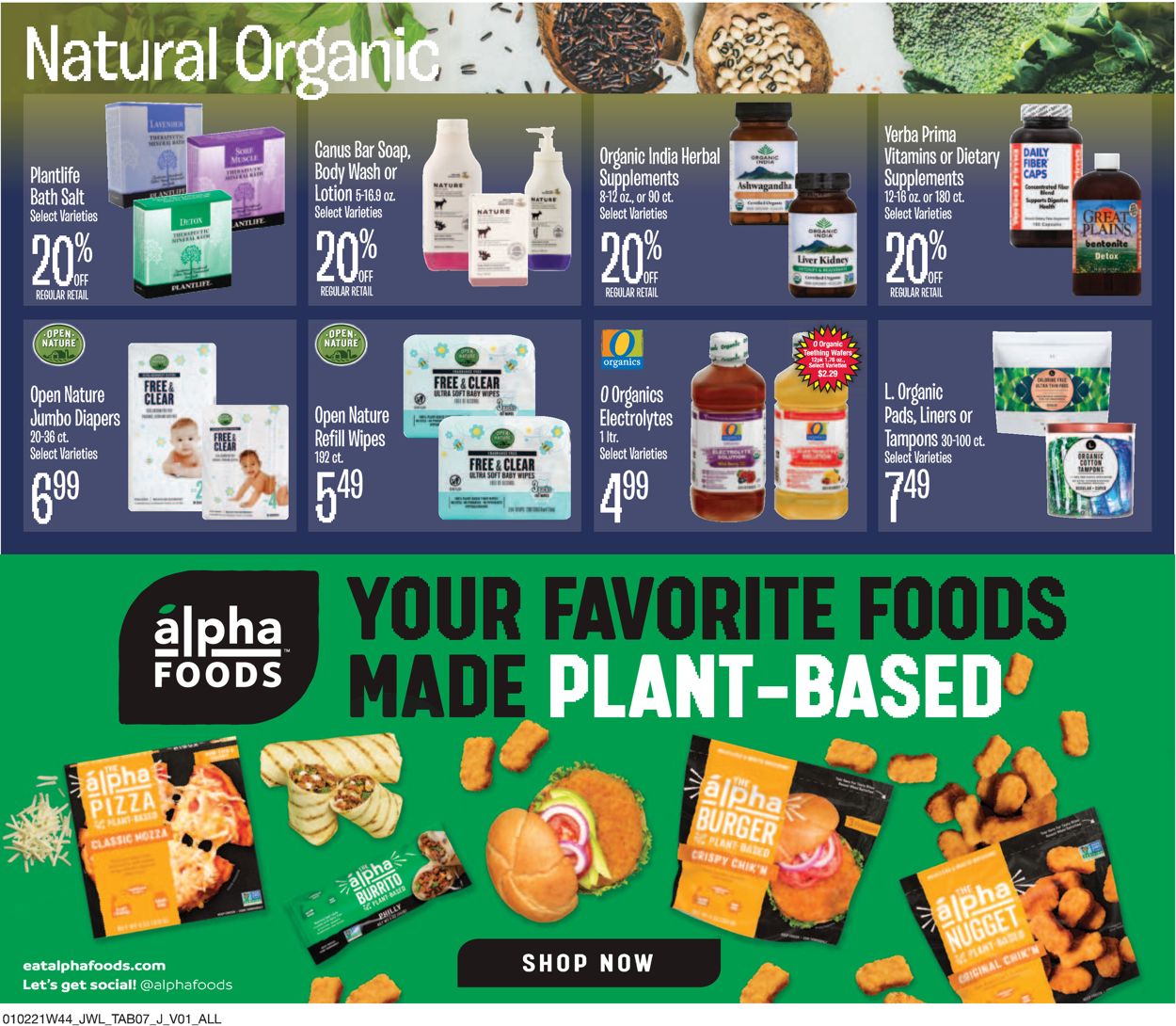 Jewel Osco Natural & Organic 2021 Weekly Ad Circular - valid 01/02-01/26/2021 (Page 7)