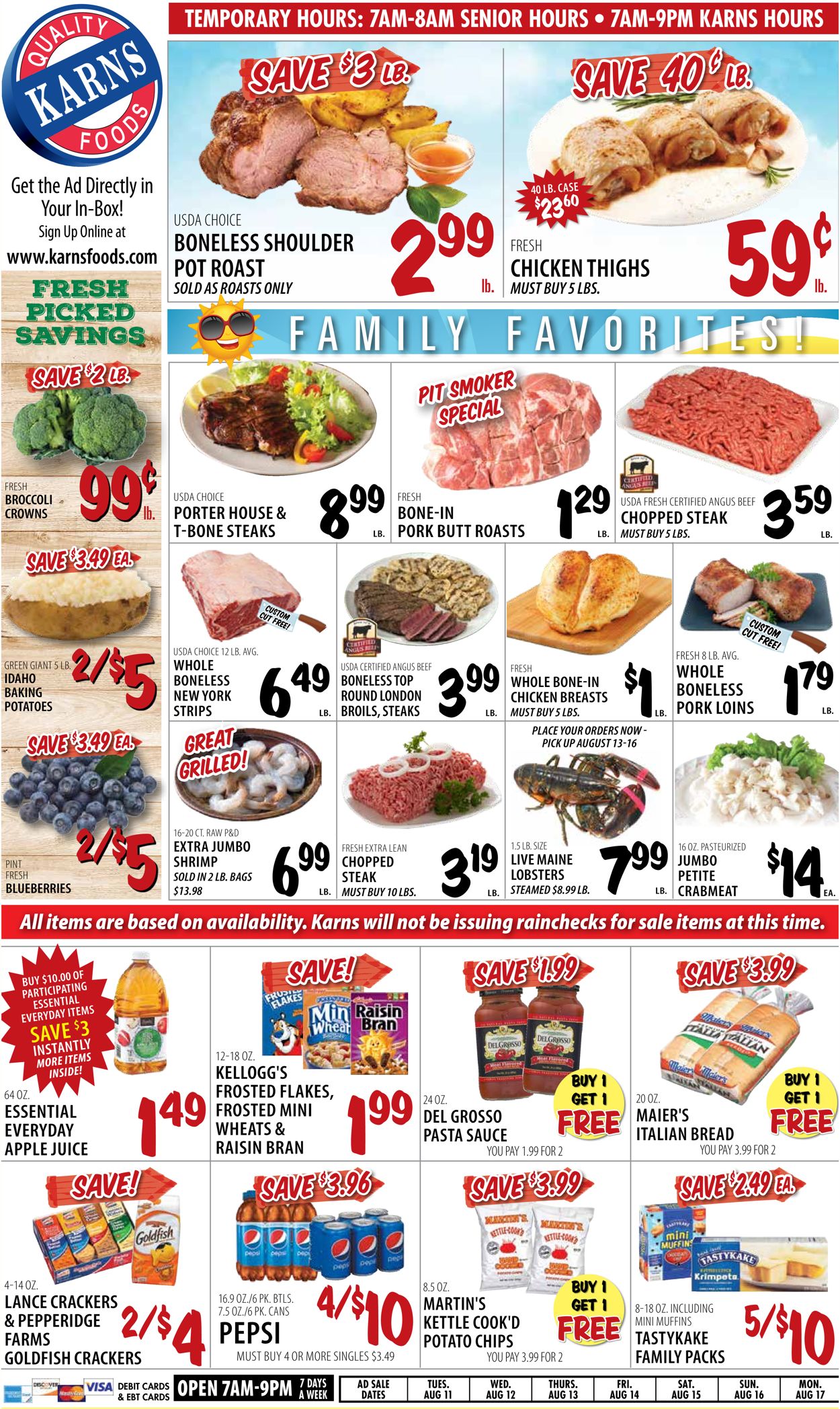 Karns Quality Foods Weekly Ad Circular - valid 08/11-08/17/2020