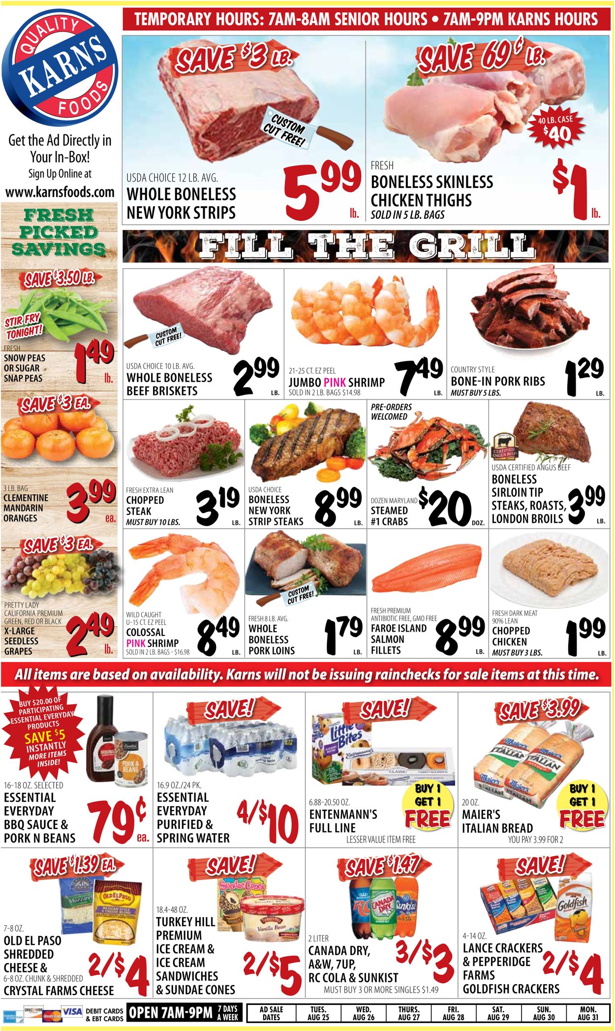 Karns Quality Foods Weekly Ad Circular - valid 08/25-08/31/2020