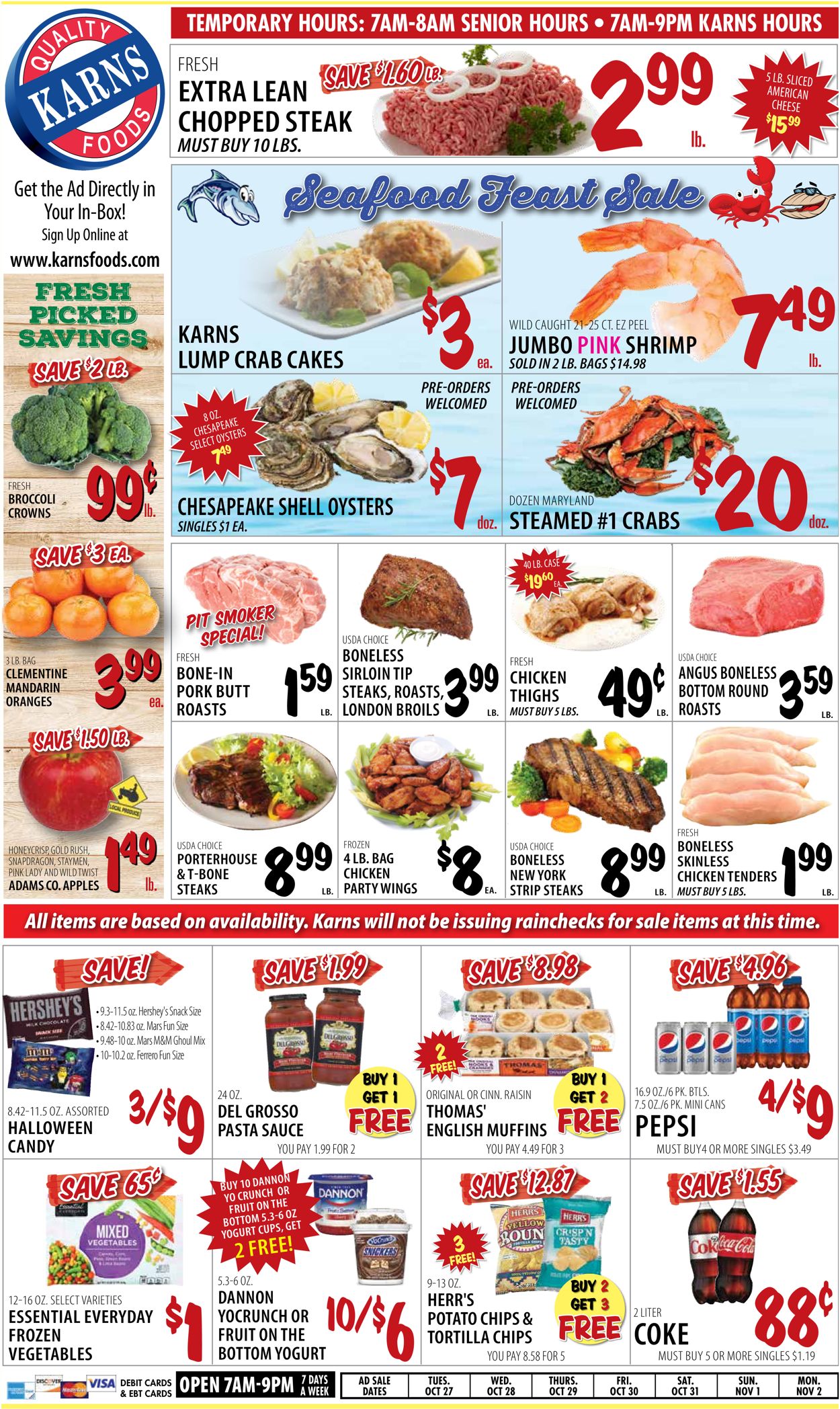 Karns Quality Foods Weekly Ad Circular - valid 10/27-11/02/2020