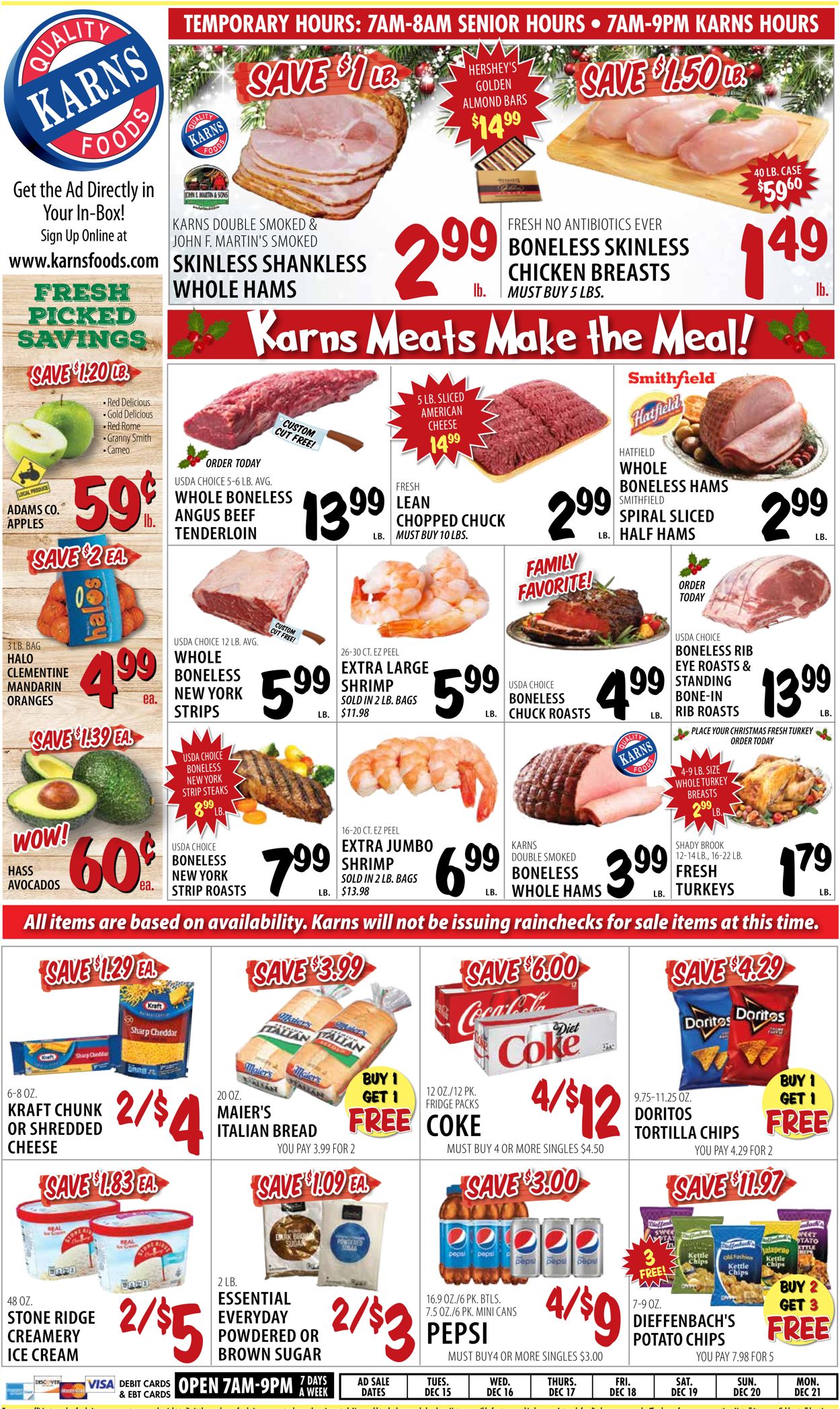 Karns Quality Foods Weekly Ad Circular - valid 12/15-12/21/2020