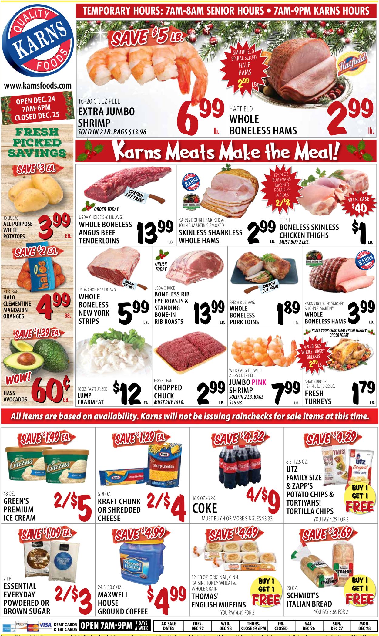 Karns Quality Foods Weekly Ad Circular - valid 12/22-12/28/2020