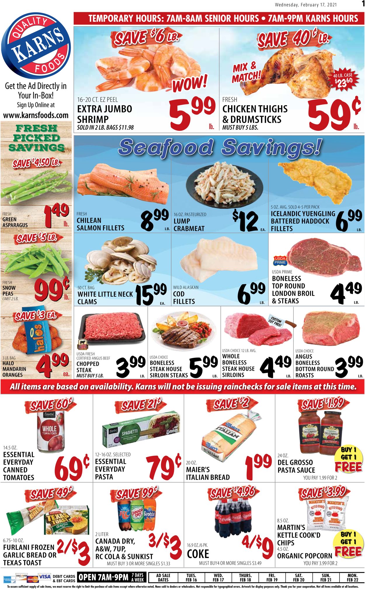 Karns Quality Foods Weekly Ad Circular - valid 02/16-02/22/2021