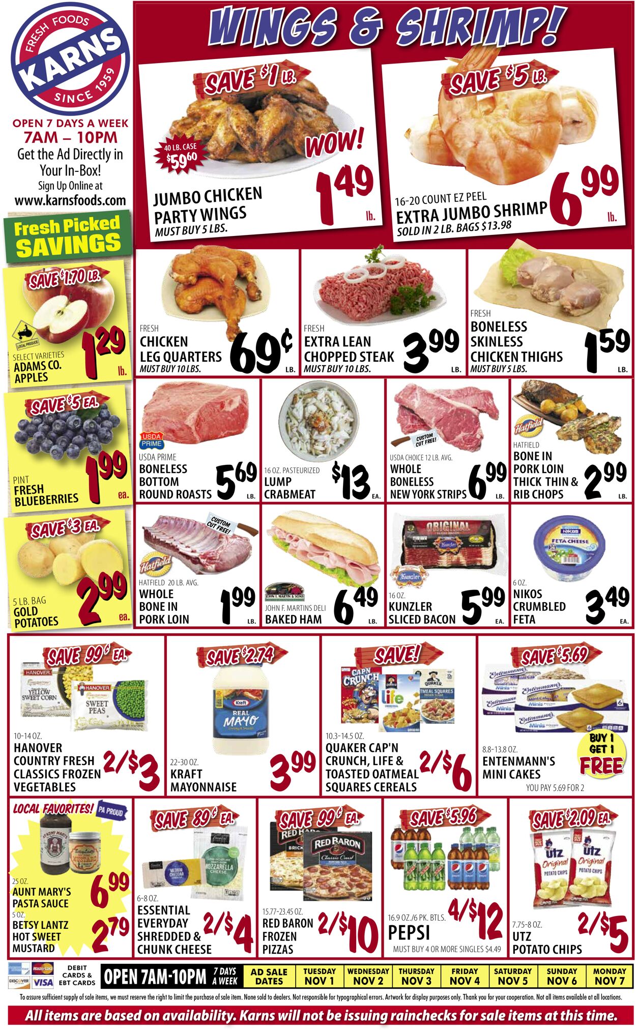 Karns Quality Foods Weekly Ad Circular - valid 11/01-11/07/2022