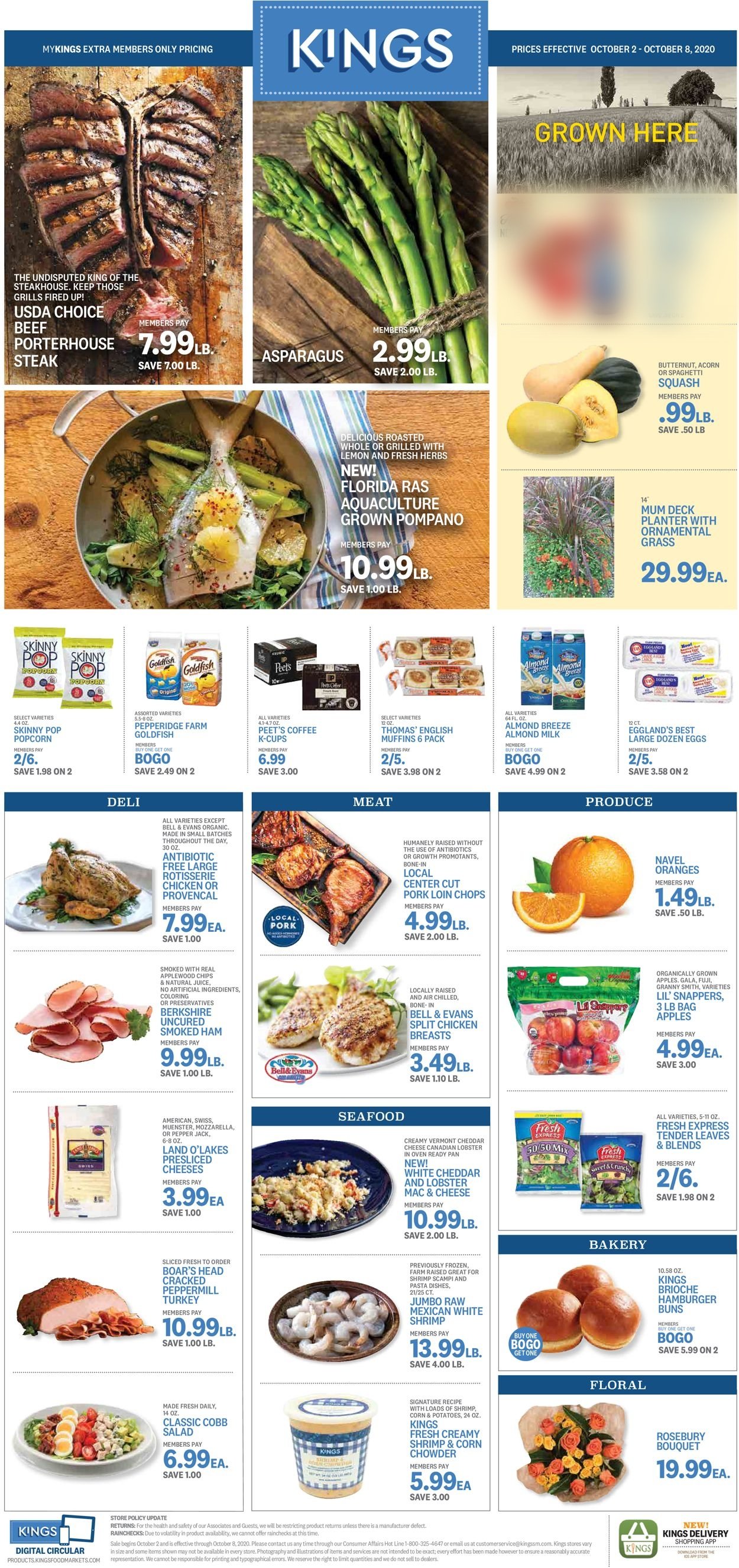 Kings Food Markets Weekly Ad Circular - valid 10/02-10/08/2020