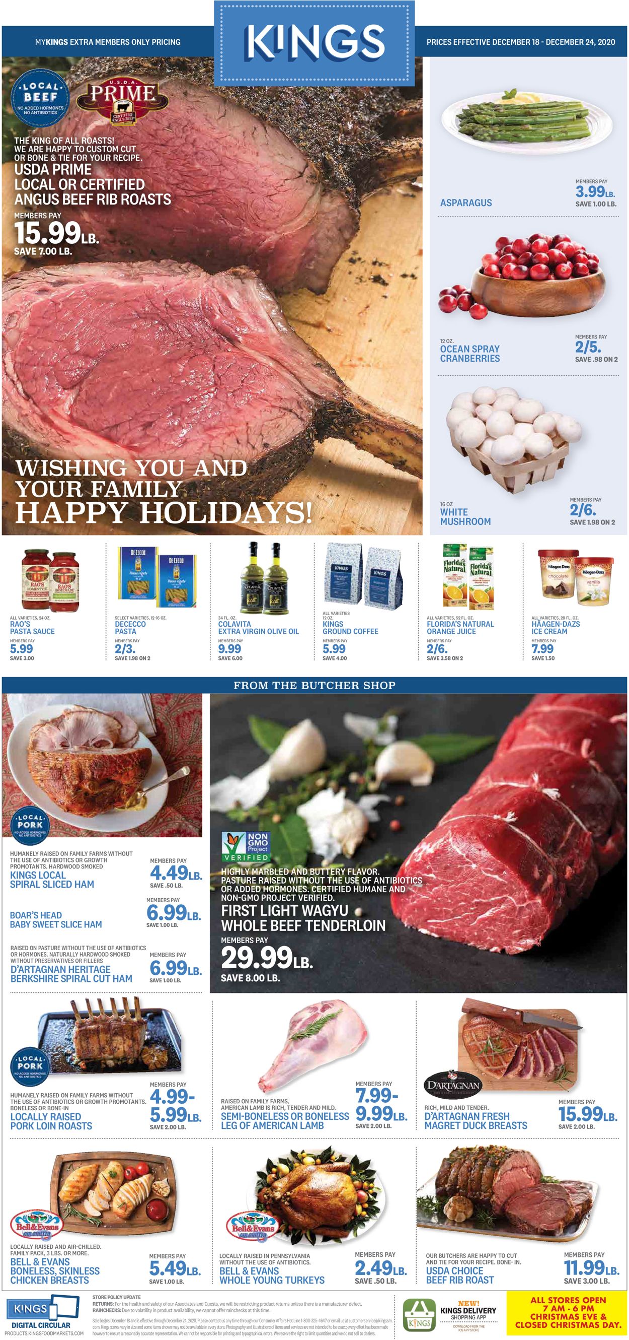 Kings Food Markets Weekly Ad Circular - valid 12/18-12/24/2020