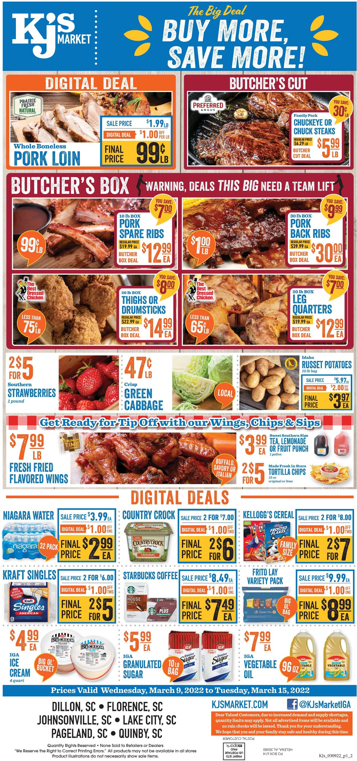 KJ´s Market Weekly Ad Circular - valid 03/09-03/15/2022