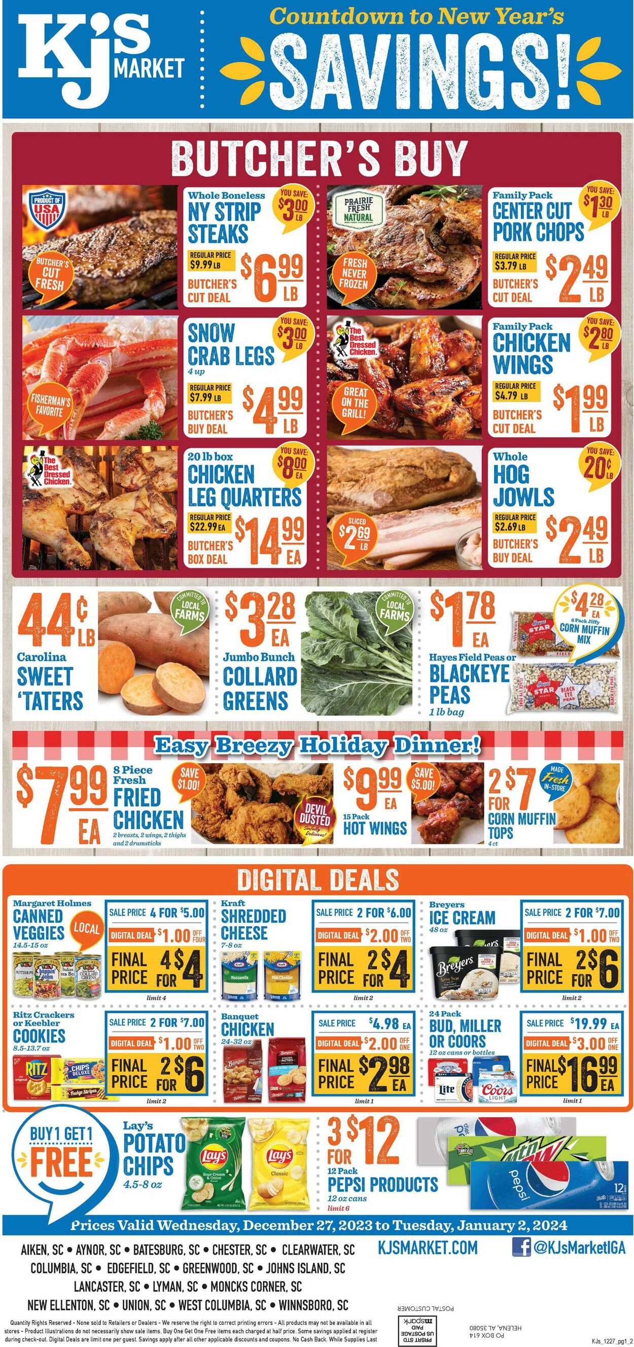 KJ´s Market Weekly Ad Circular - valid 12/27-01/02/2024