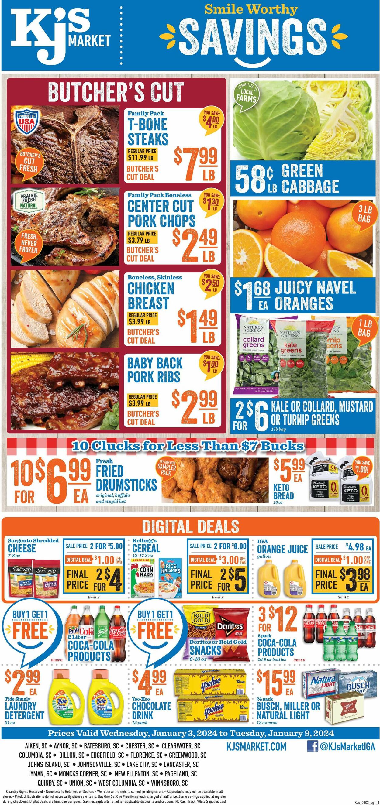 KJ´s Market Weekly Ad Circular - valid 01/03-01/09/2024