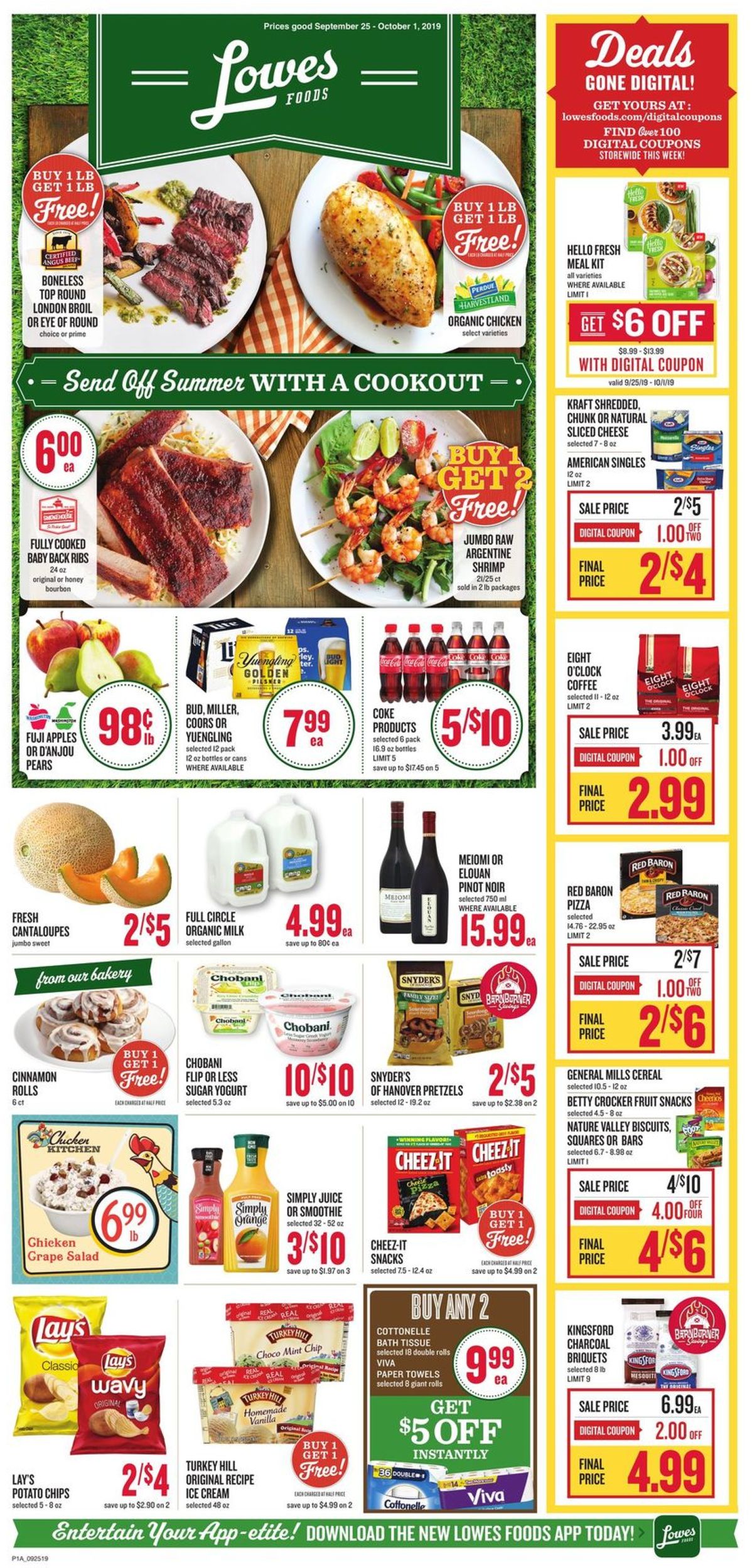 Lowes Foods Weekly Ad Circular - valid 09/25-10/01/2019