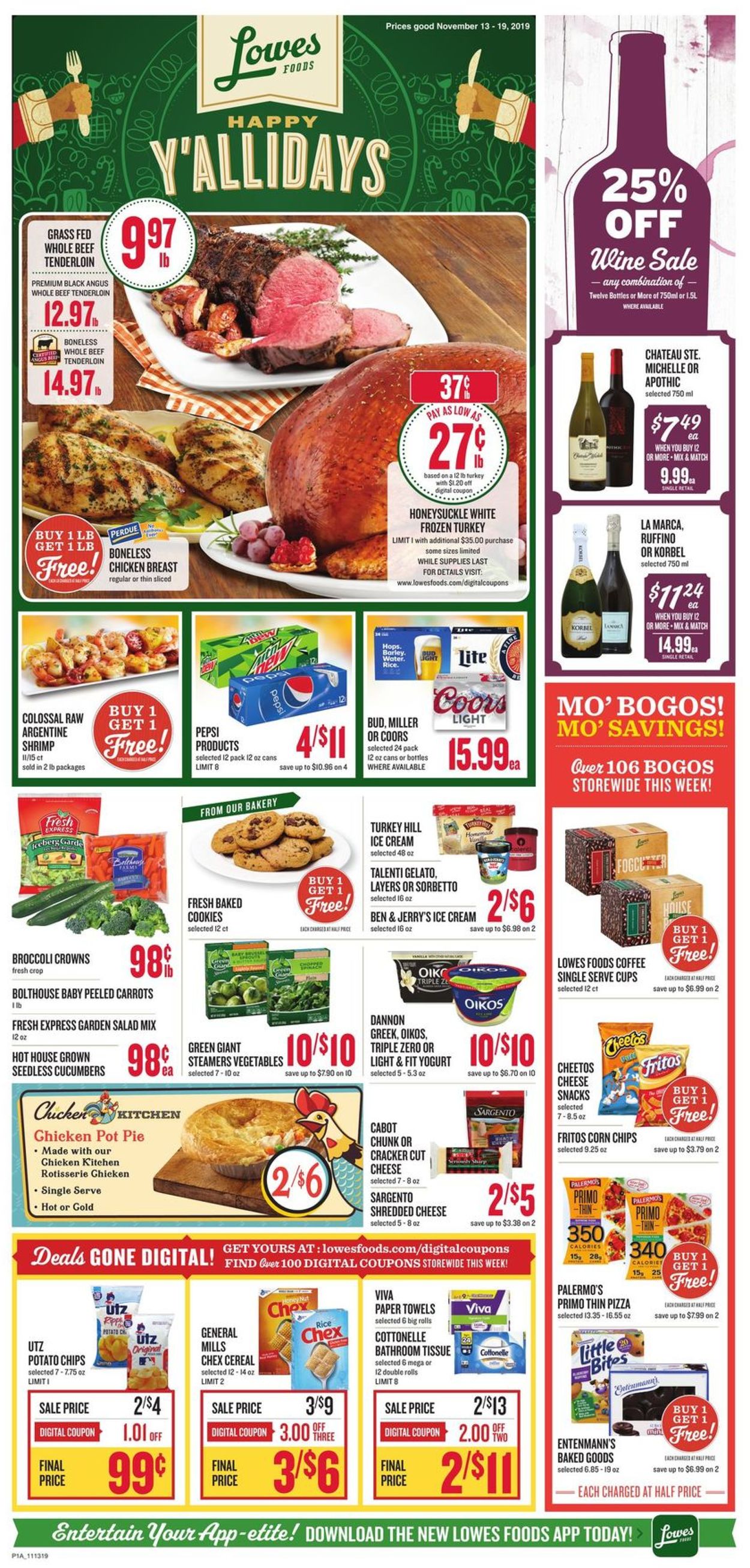 Lowes Foods - Holiday Ad 2019 Weekly Ad Circular - valid 11/13-11/19/2019