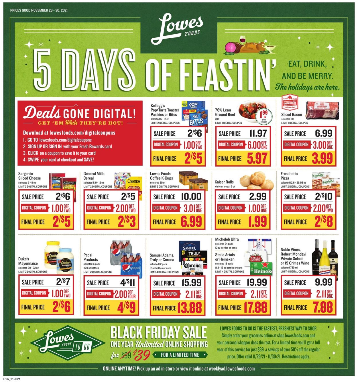 Lowes Foods BLACK FRIDAY 2021 Weekly Ad Circular - valid 11/26-11/30/2021