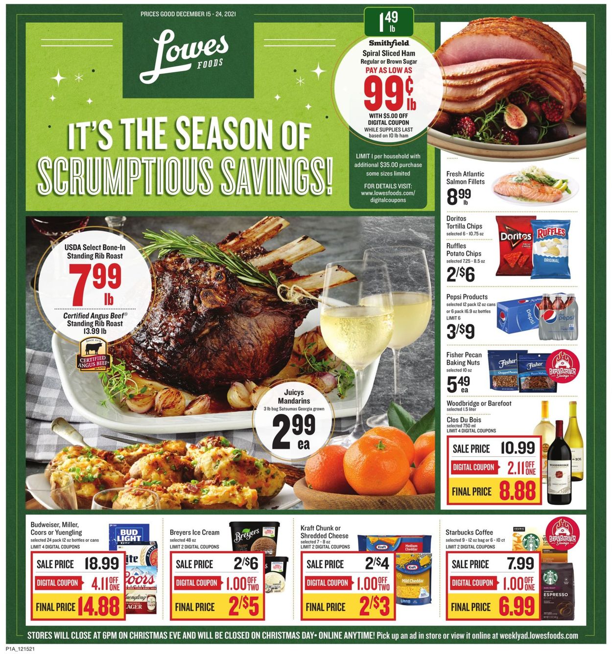 Lowes Foods HOLIDAYS 2021 Weekly Ad Circular - valid 12/15-12/24/2021