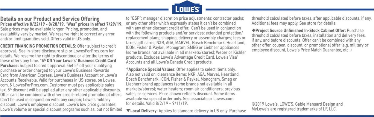 Lowe's Weekly Ad Circular - valid 08/22-08/28/2019 (Page 7)