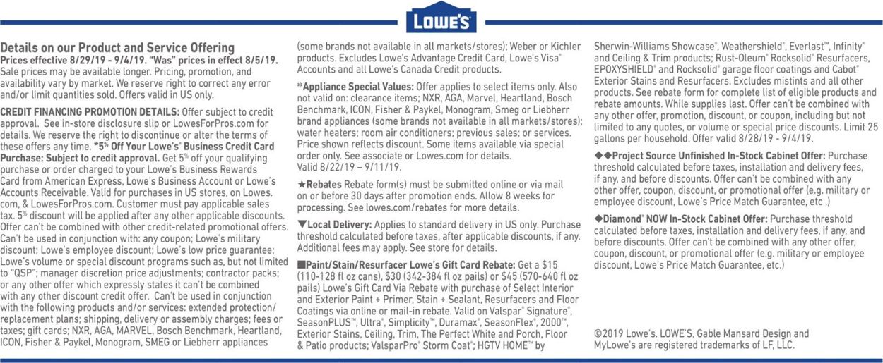 Lowe's Weekly Ad Circular - valid 08/29-09/04/2019 (Page 7)