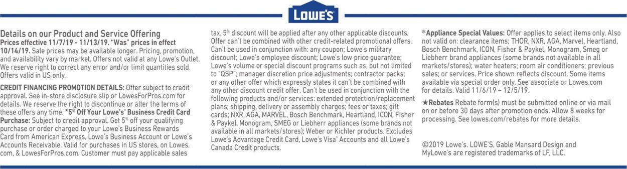 Lowe's Weekly Ad Circular - valid 11/07-11/13/2019 (Page 4)