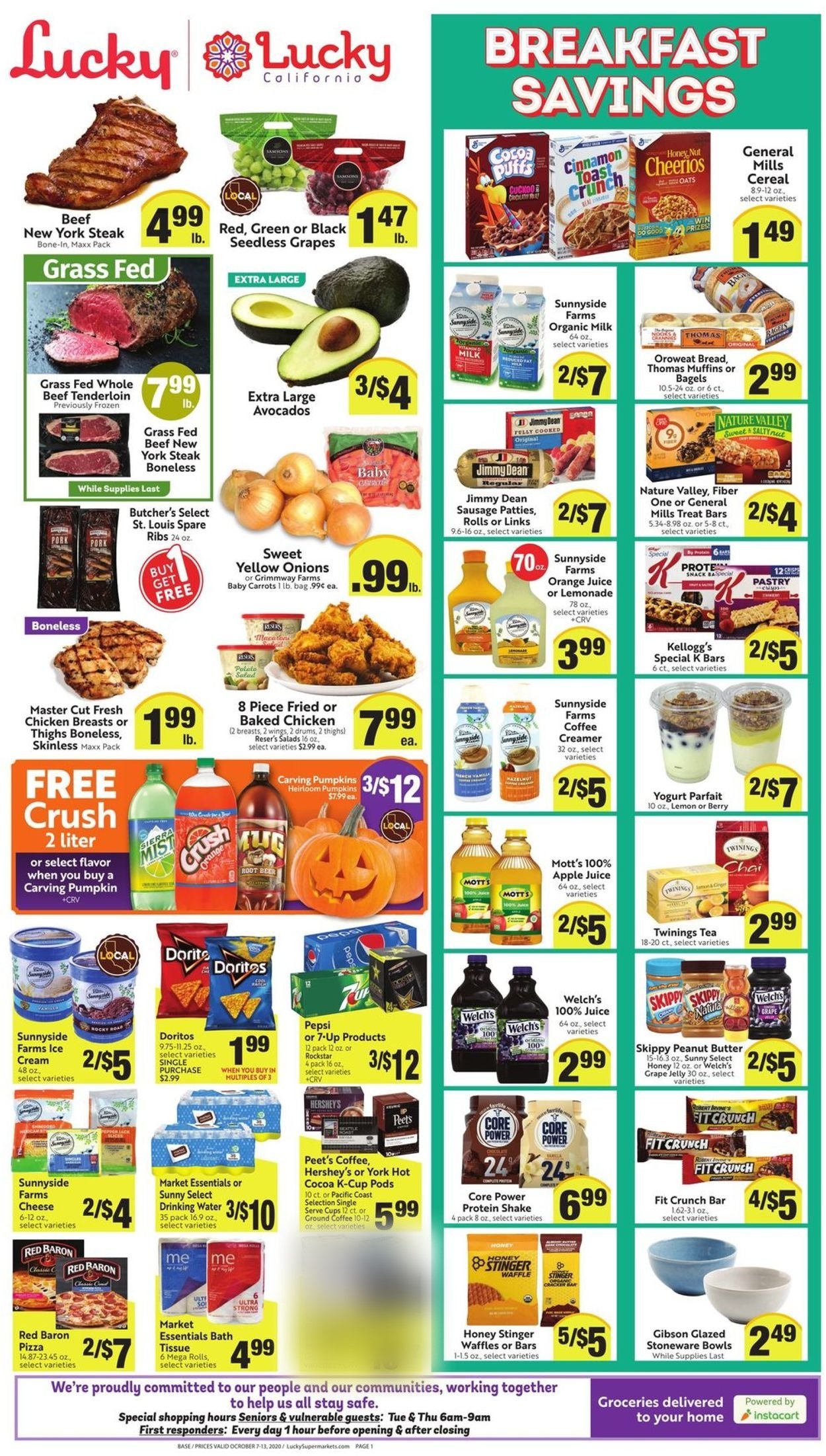 Lucky Supermarkets Weekly Ad Circular - valid 10/07-10/13/2020