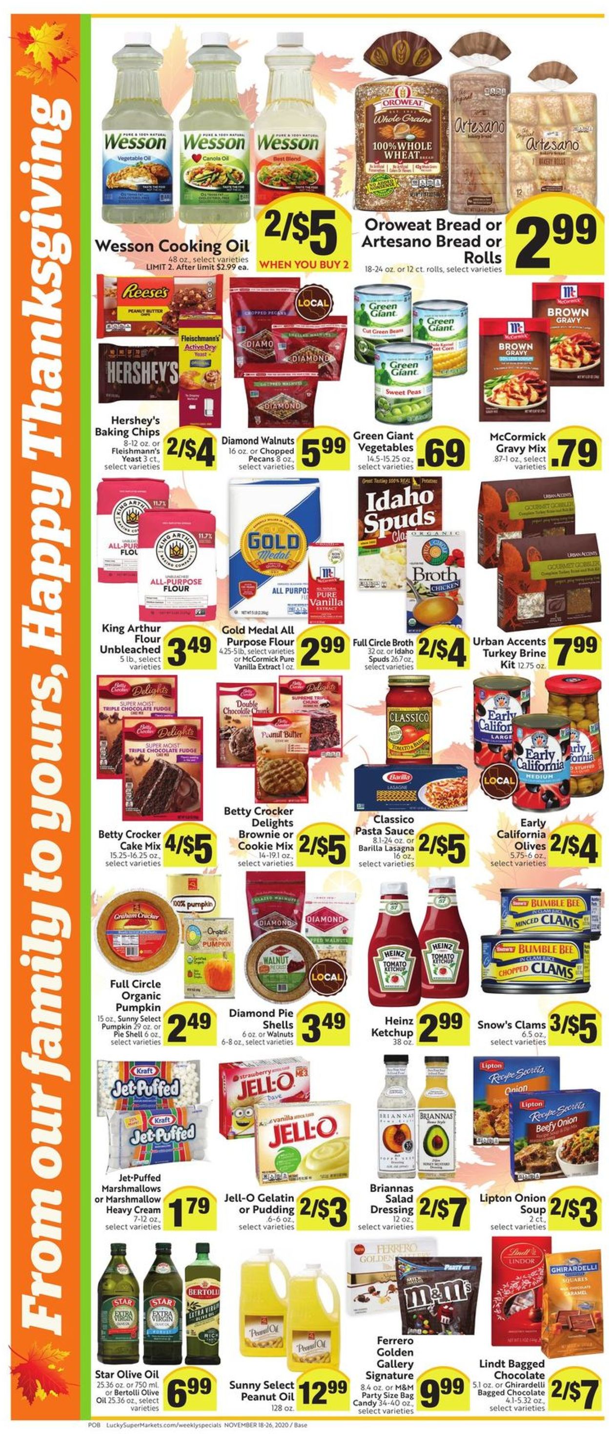 Lucky Supermarkets Thanksgiving ad 2020 Weekly Ad Circular - valid 11/18-11/26/2020 (Page 4)