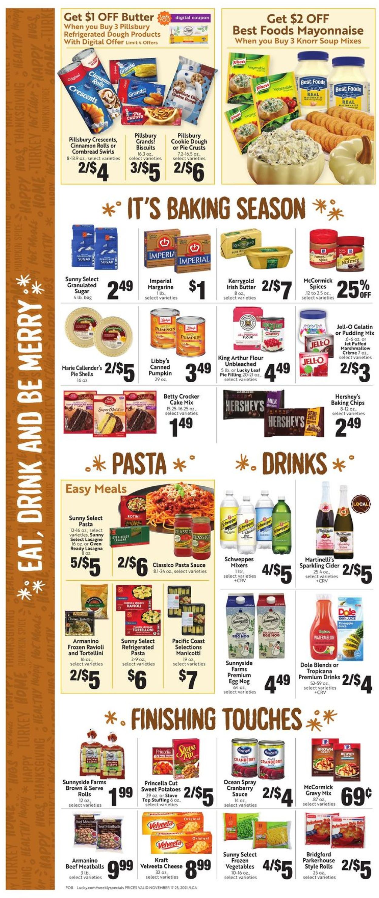 Lucky Supermarkets THANKSGIVING 2021 Weekly Ad Circular - valid 11/17-11/25/2021 (Page 6)