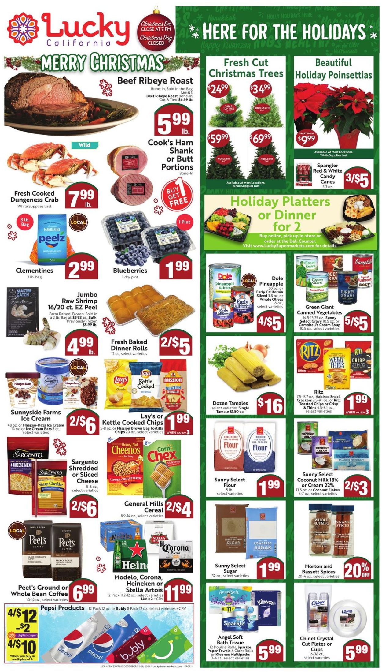 Lucky Supermarkets CHRISTMAS 2021 Weekly Ad Circular - valid 12/22-12/28/2021