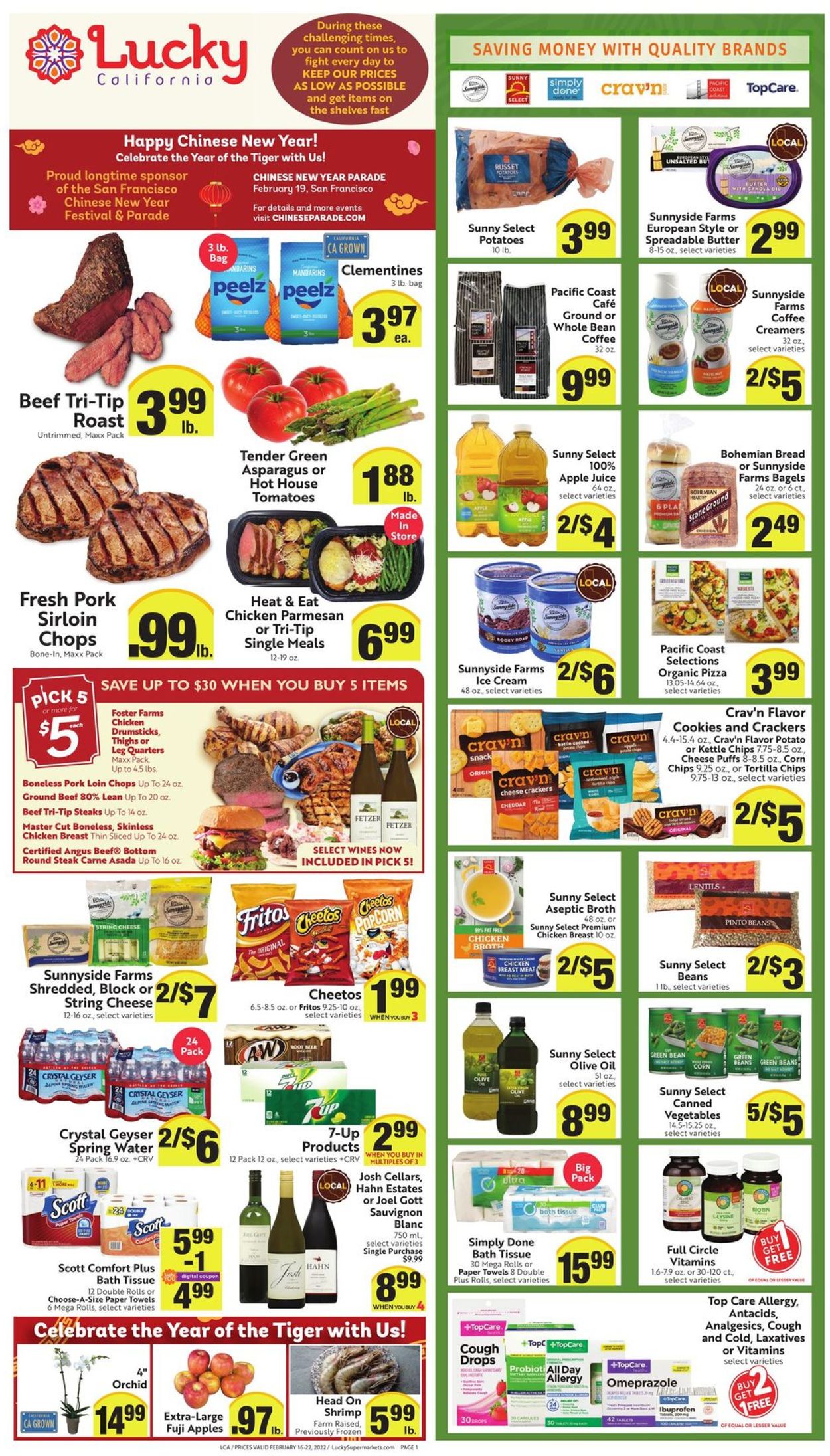 Lucky Supermarkets Weekly Ad Circular - valid 02/16-02/22/2022