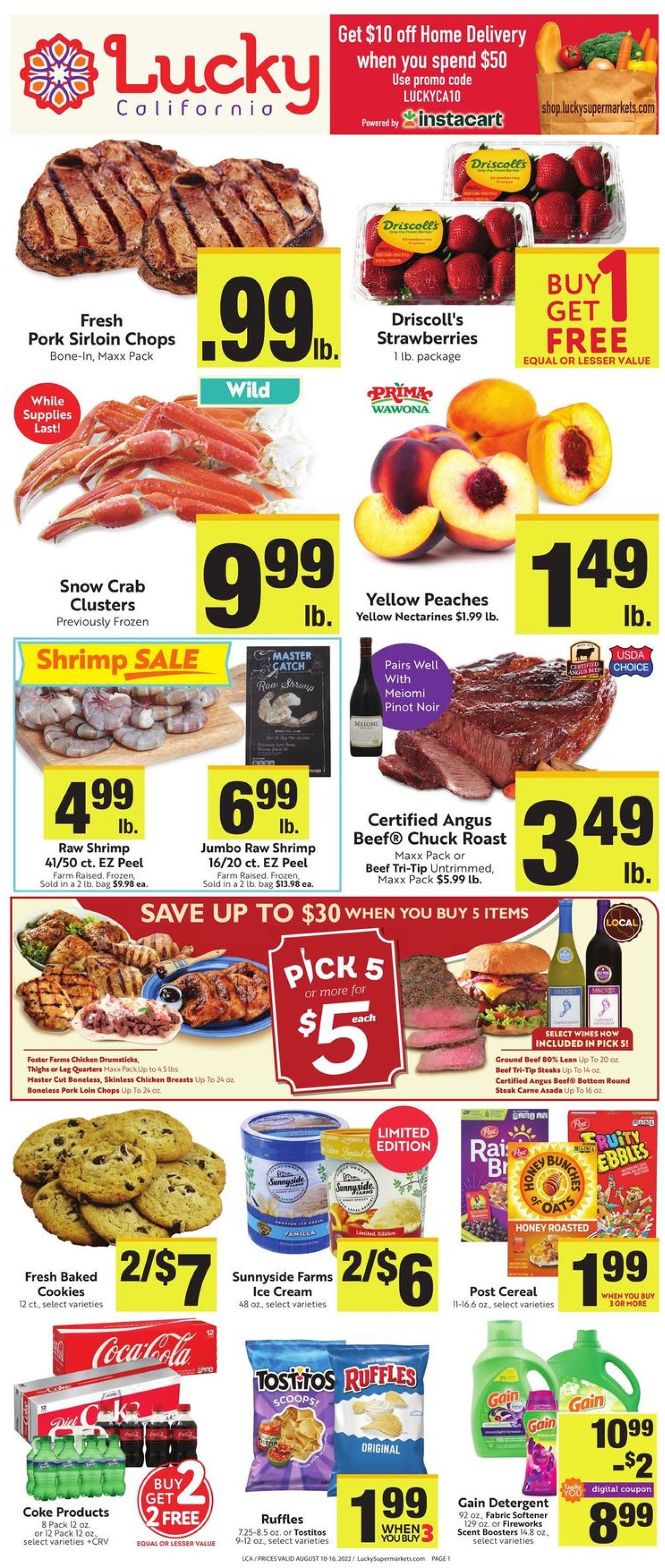 Lucky Supermarkets Weekly Ad Circular - valid 08/10-08/16/2022