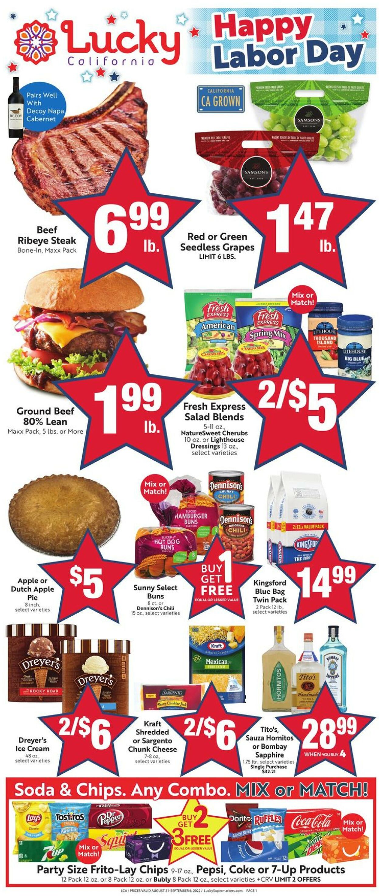 Lucky Supermarkets Weekly Ad Circular - valid 08/31-09/06/2022