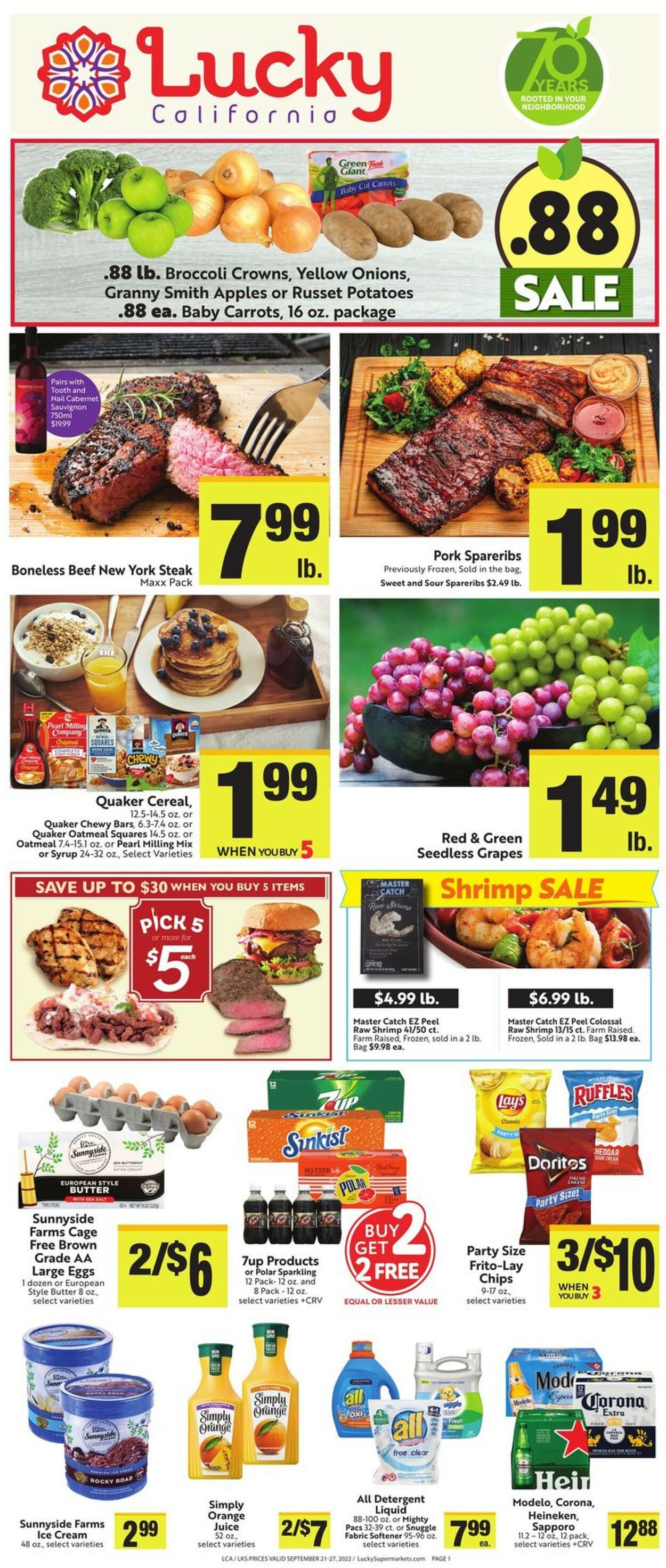 Lucky Supermarkets Weekly Ad Circular - valid 09/21-09/27/2022
