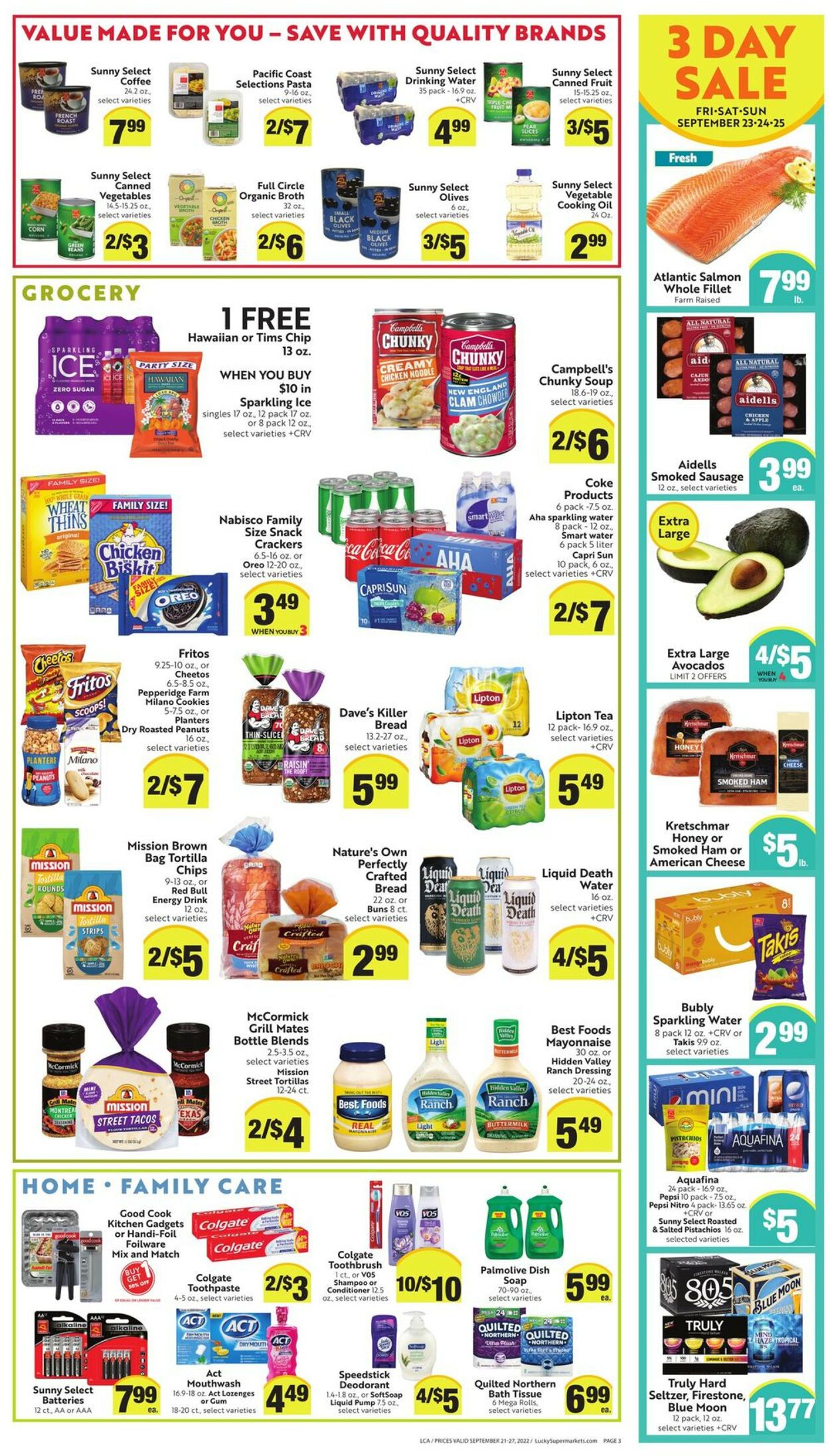 Lucky Supermarkets Weekly Ad Circular - valid 09/21-09/27/2022 (Page 3)