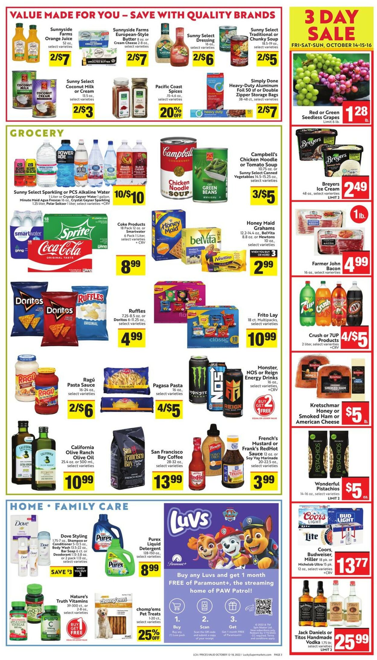 Lucky Supermarkets Weekly Ad Circular - valid 10/12-10/18/2022 (Page 3)