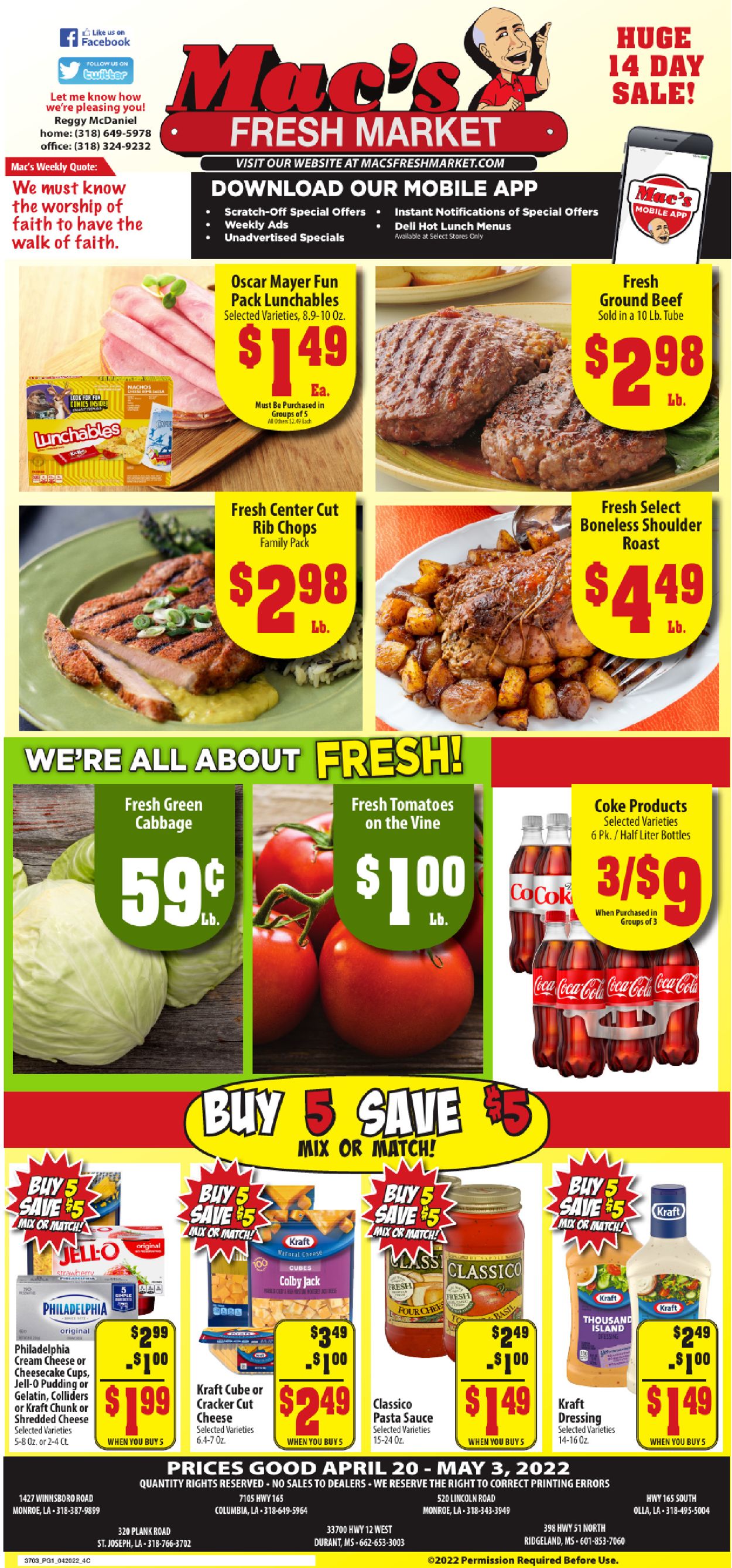 Mac's Freshmarket Weekly Ad Circular - valid 04/20-05/03/2022
