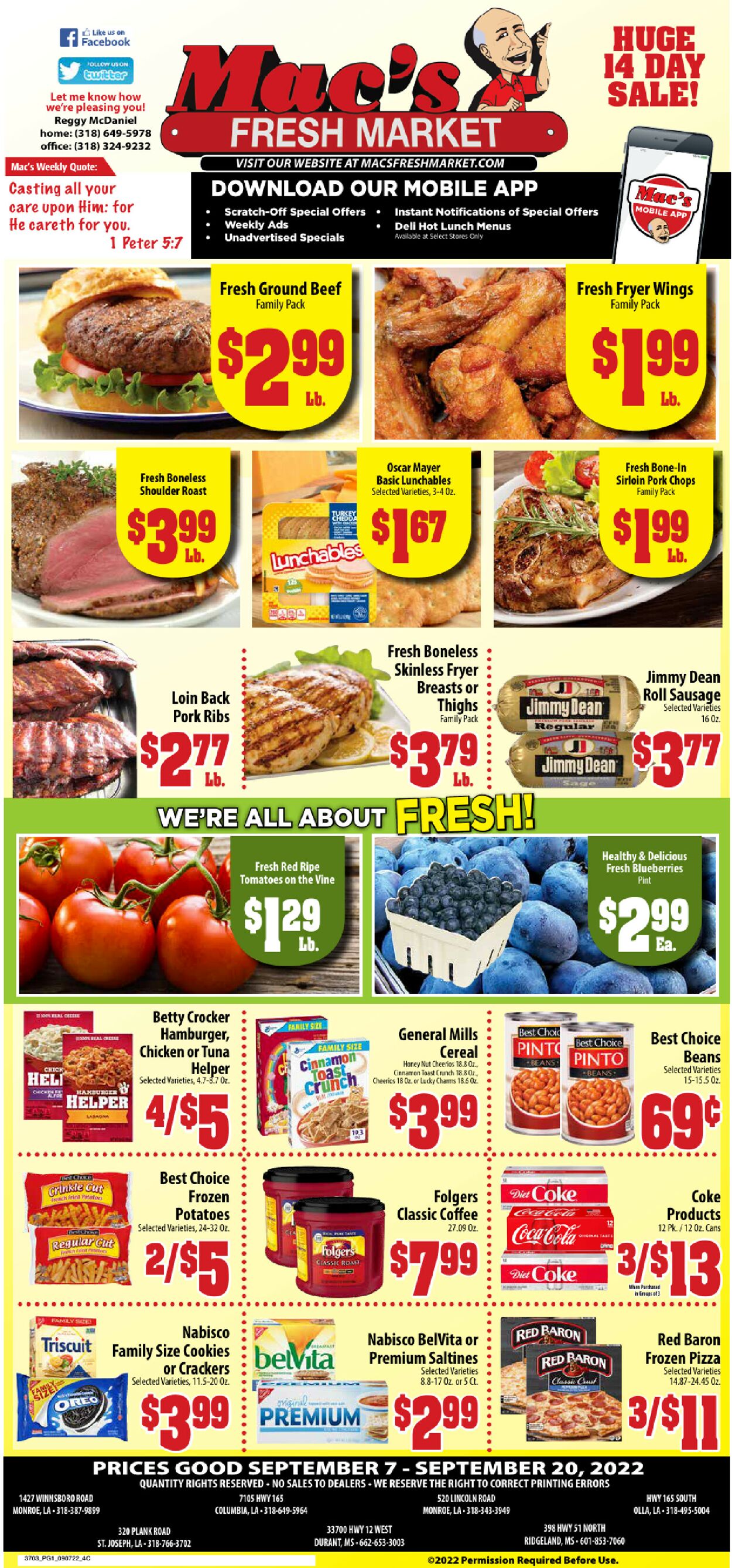 Mac's Freshmarket Weekly Ad Circular - valid 09/07-09/20/2022