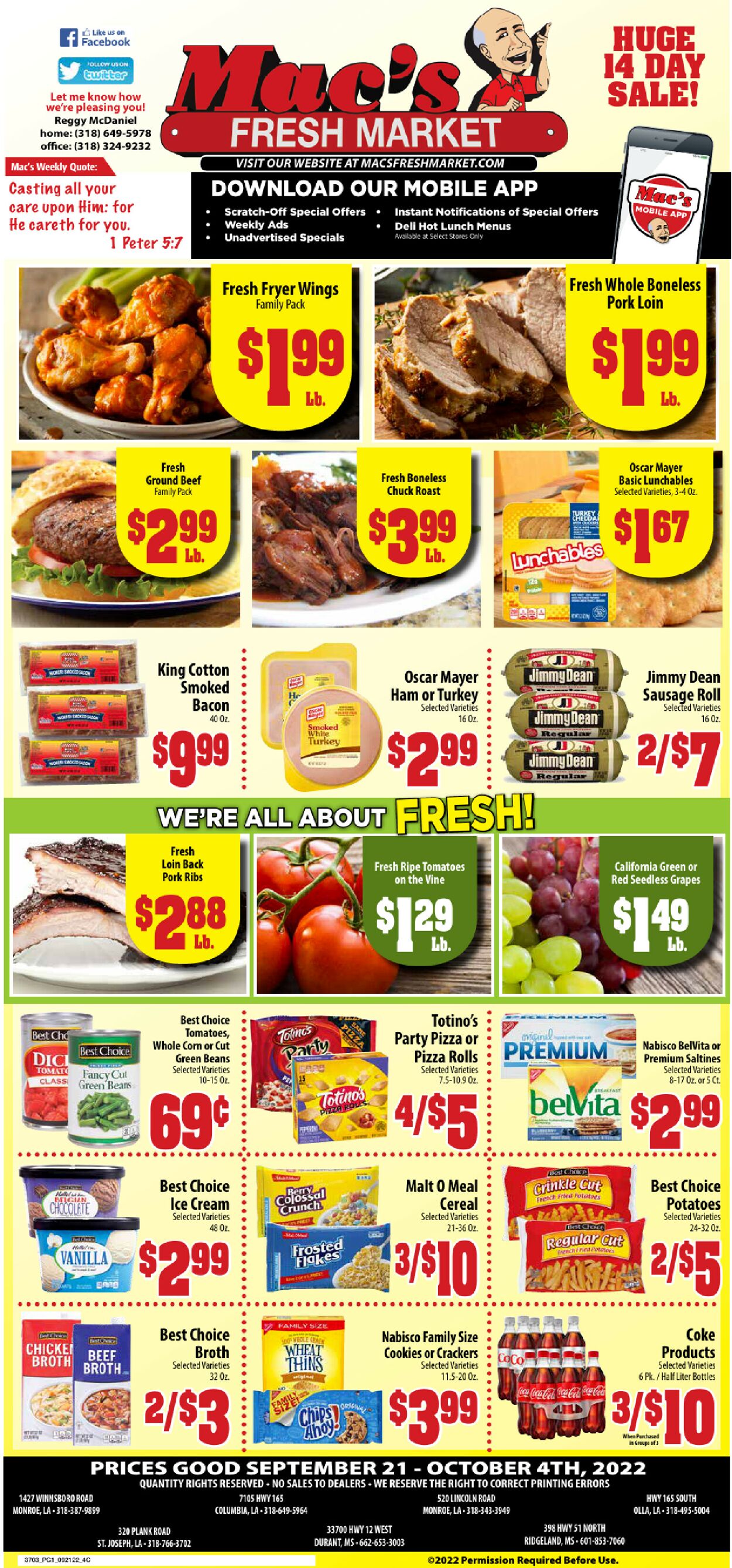 Mac's Freshmarket Weekly Ad Circular - valid 09/21-10/04/2022