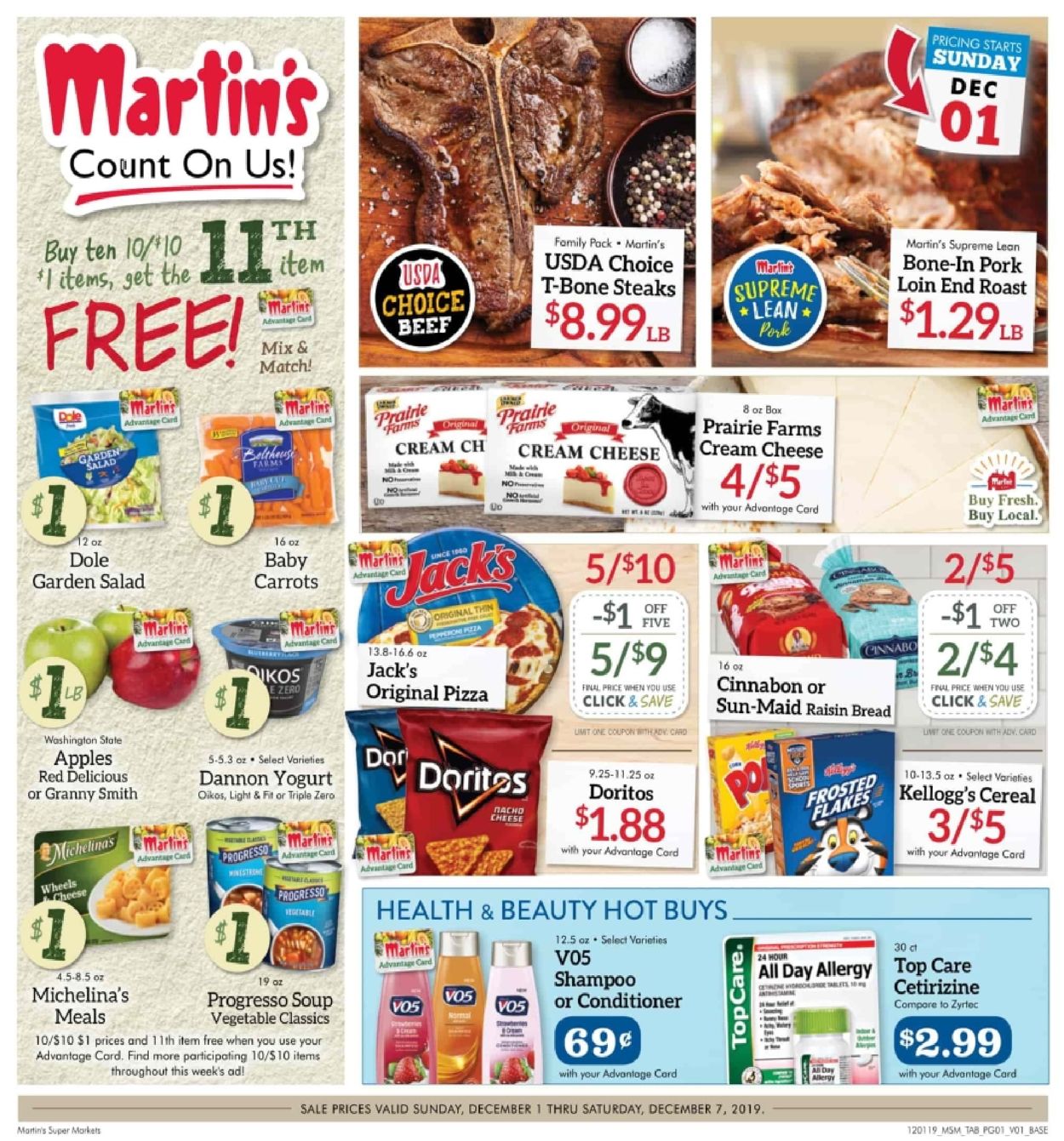 Martin’s Weekly Ad Circular - valid 12/01-12/07/2019