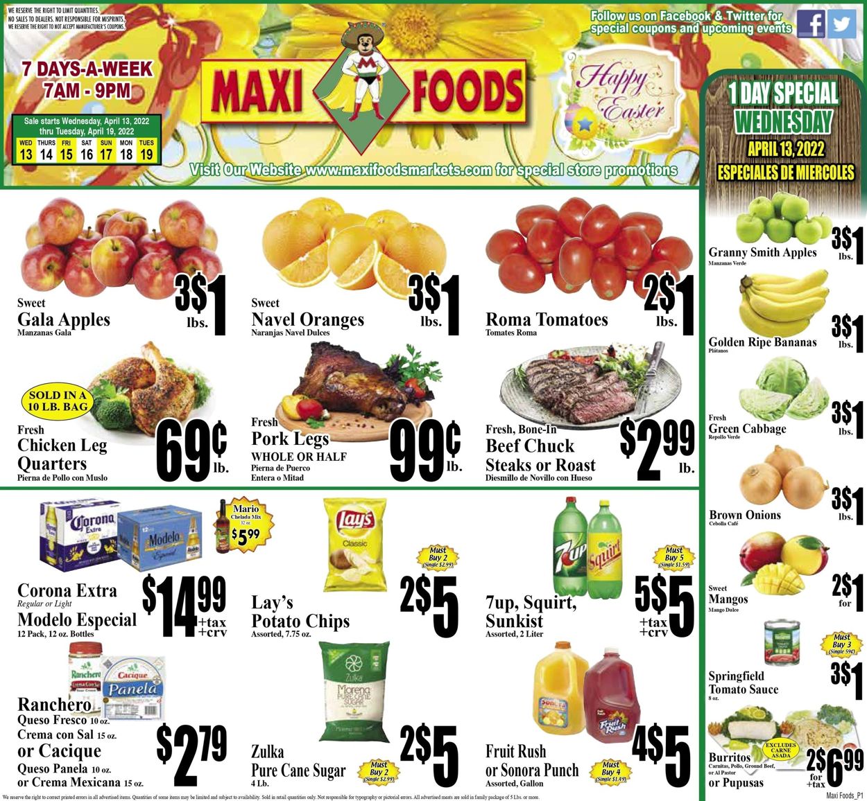 Maxi Foods EASTER 2022 Weekly Ad Circular - valid 04/13-04/19/2022