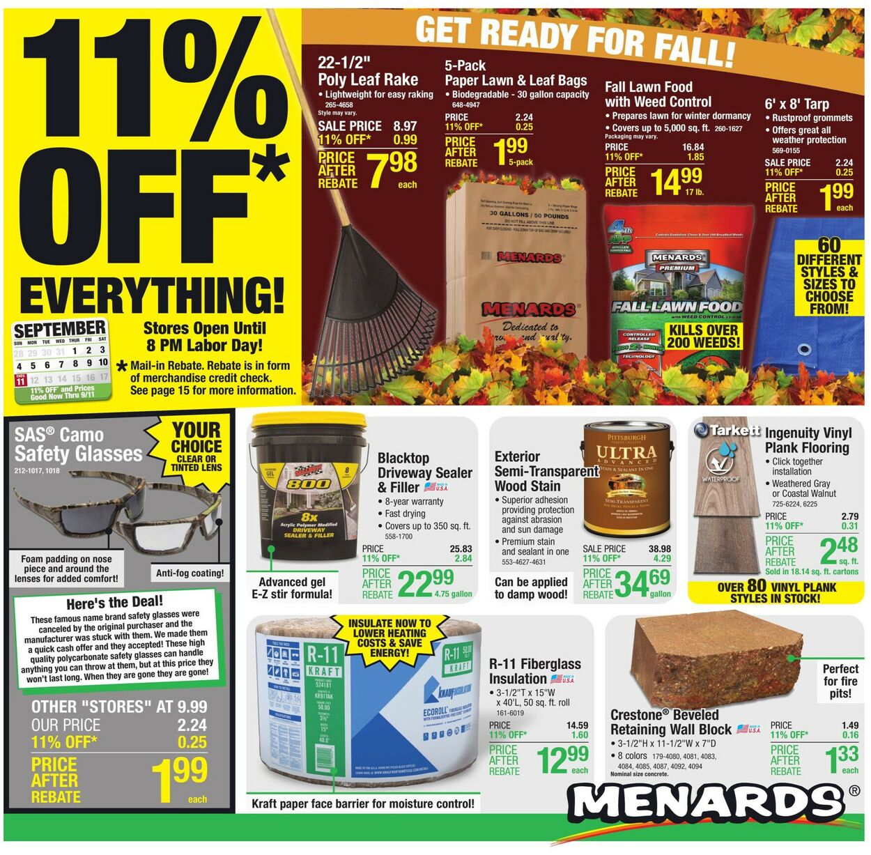 Menards Weekly Ad Circular - valid 09/01-09/11/2022