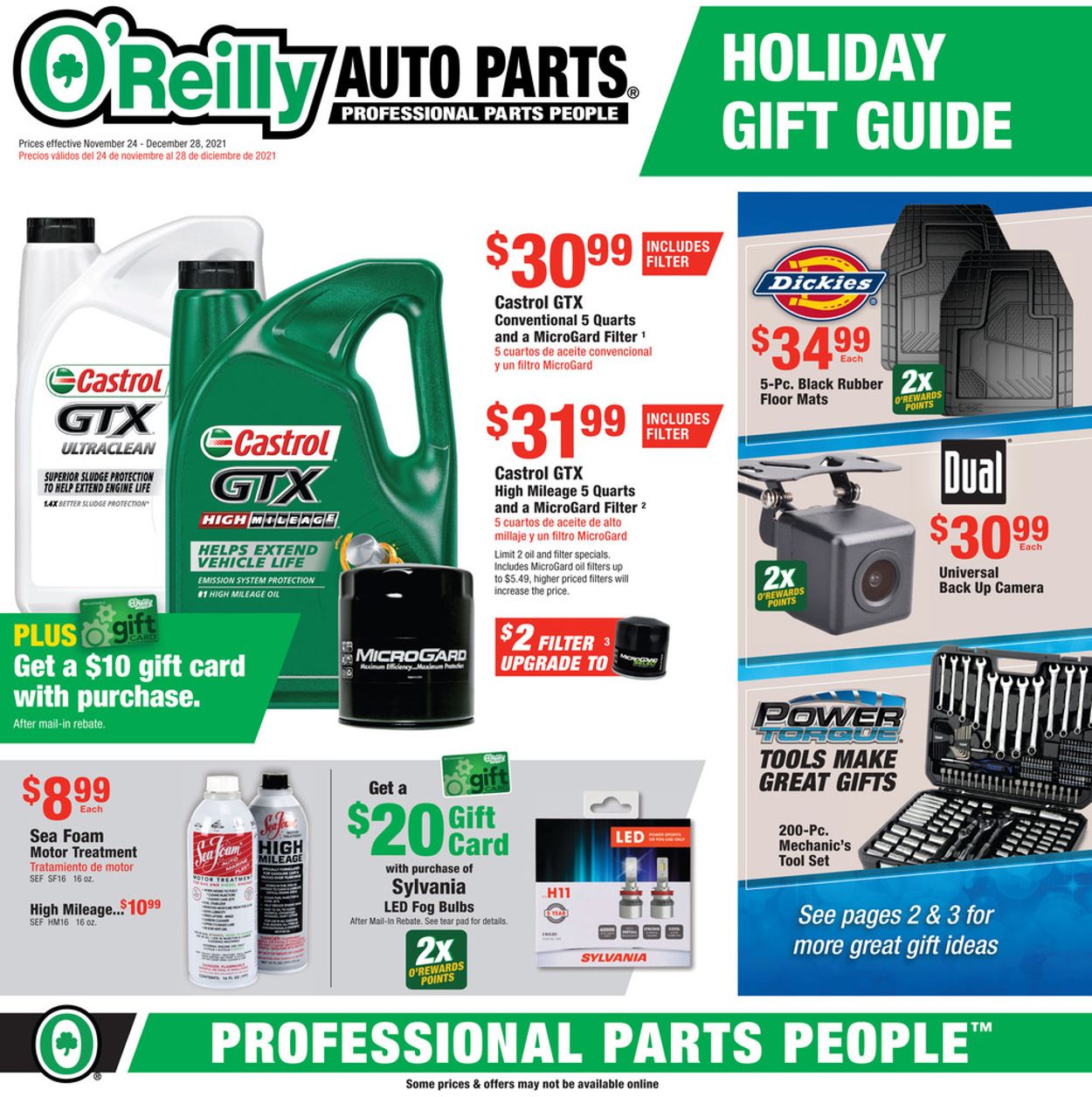 O'Reilly Auto Parts HOLIDAY 2021 Weekly Ad Circular - valid 11/24-12/28/2021