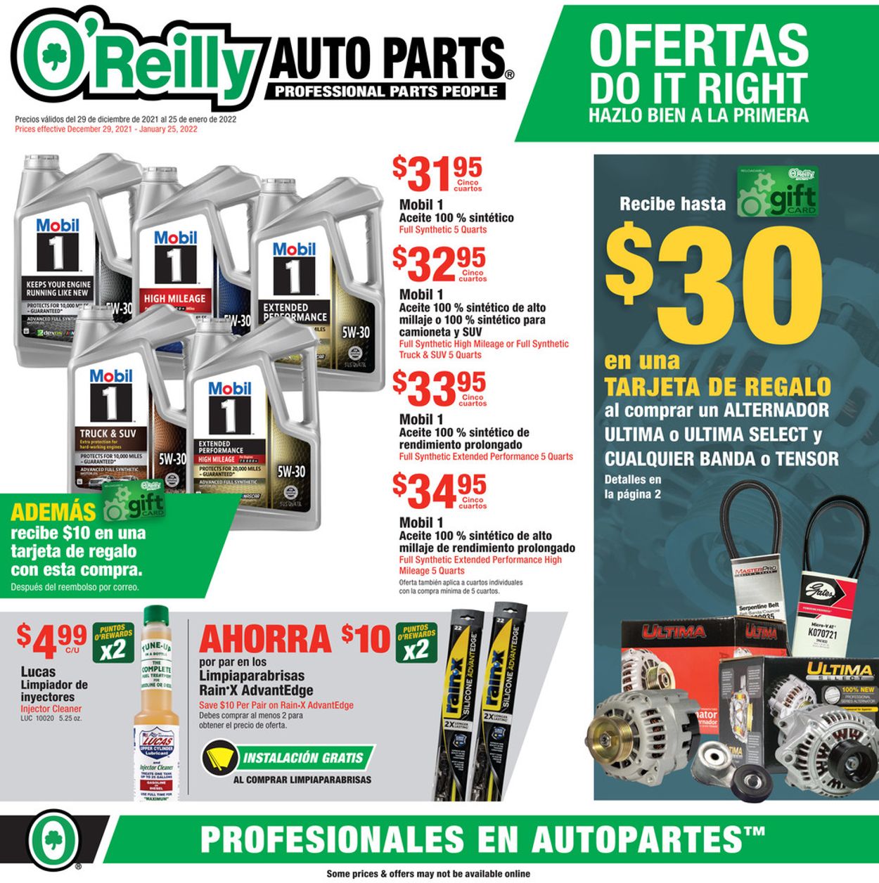 O'Reilly Auto Parts Weekly Ad Circular - valid 12/29-01/25/2022