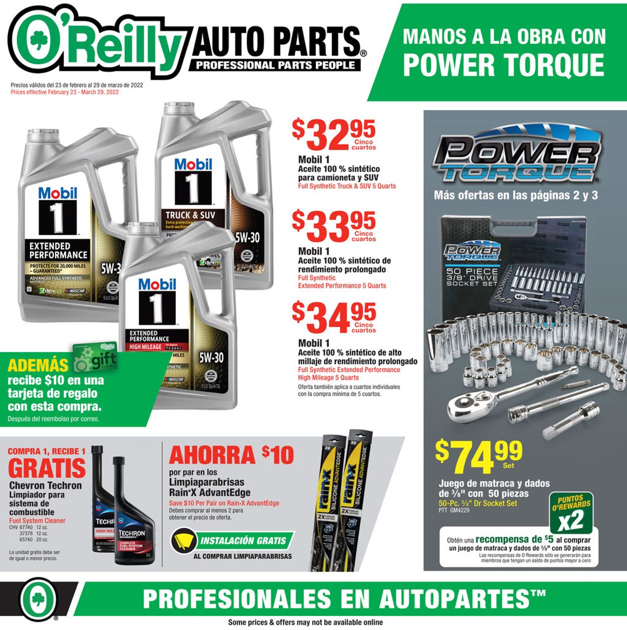O'Reilly Auto Parts Weekly Ad Circular - valid 02/23-03/29/2022