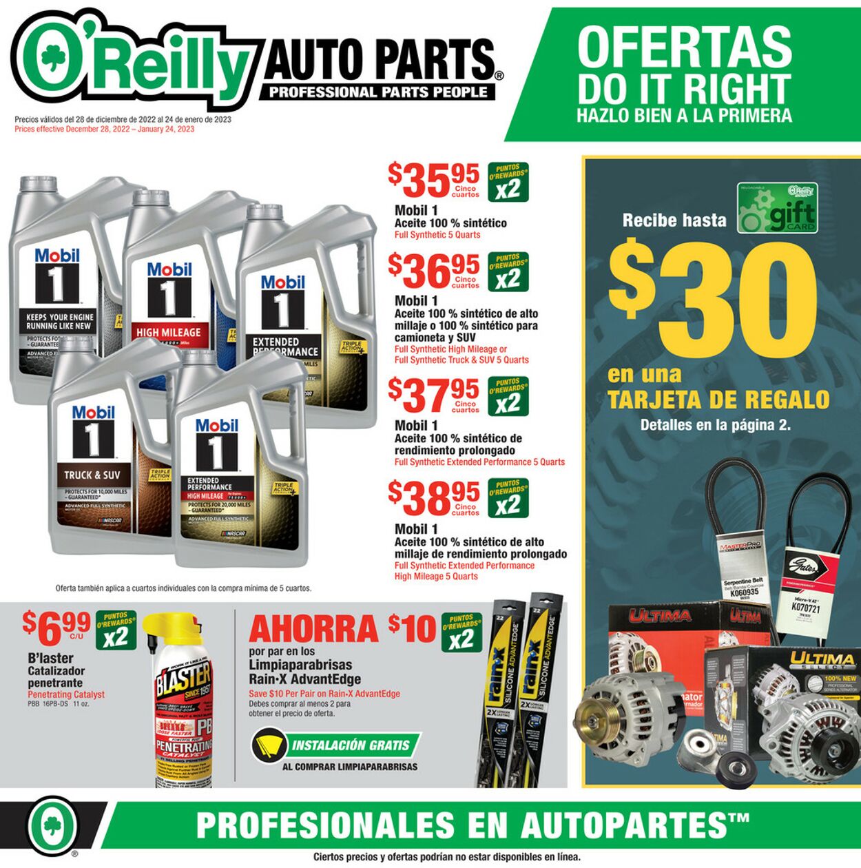 O'Reilly Auto Parts Weekly Ad Circular - valid 12/28-01/24/2023