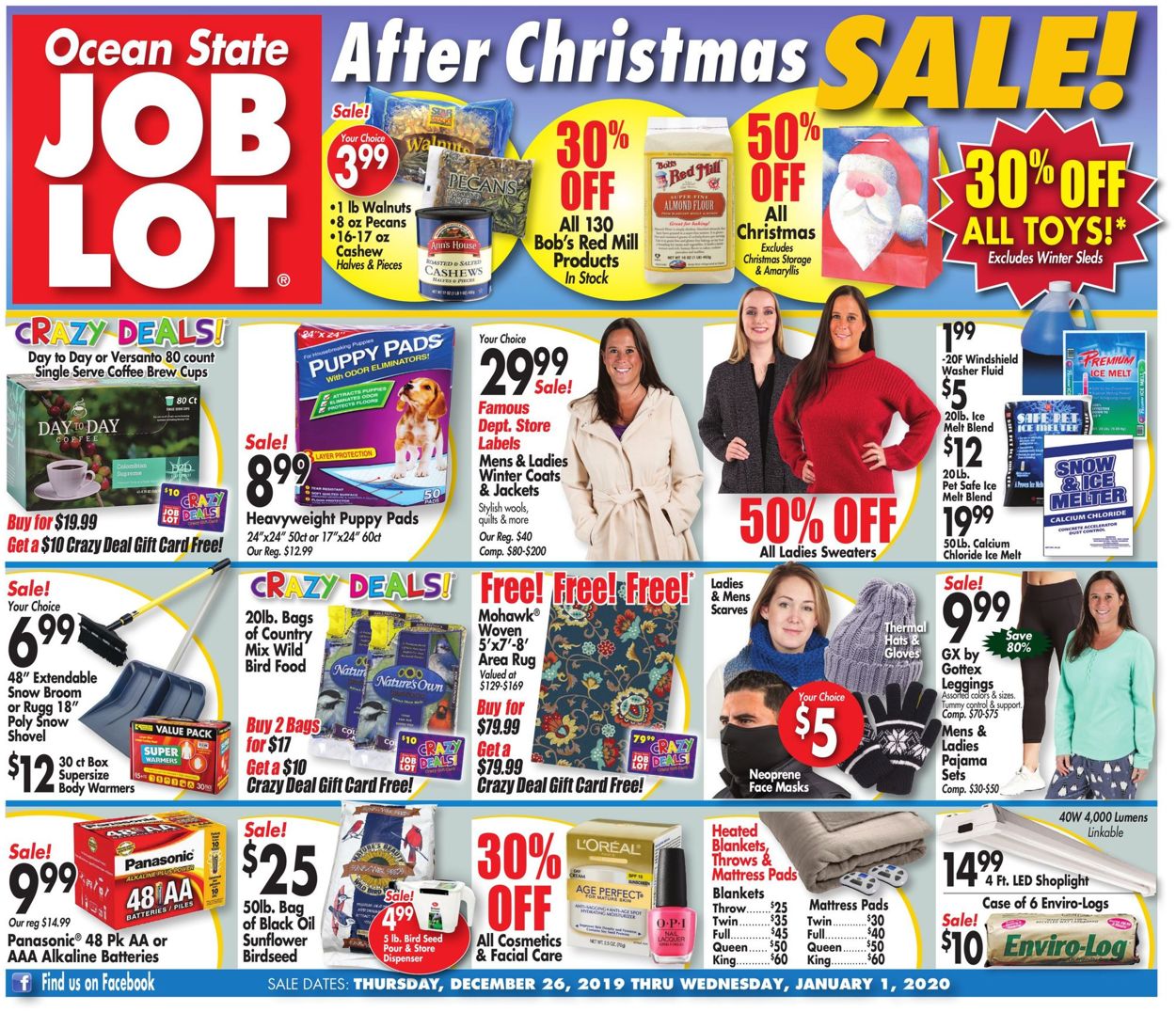 Ocean State Job Lot - After Christmas Sale 2019 Weekly Ad Circular - valid 12/26-01/01/2020
