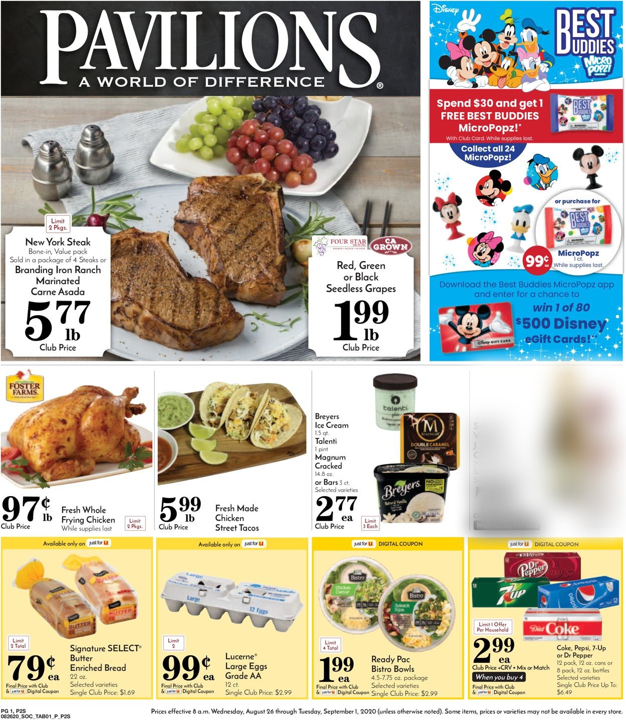 Pavilions Weekly Ad Circular - valid 08/26-09/01/2020