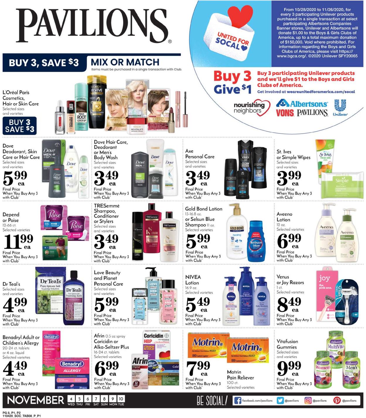 Pavilions Weekly Ad Circular - valid 11/04-11/10/2020 (Page 8)