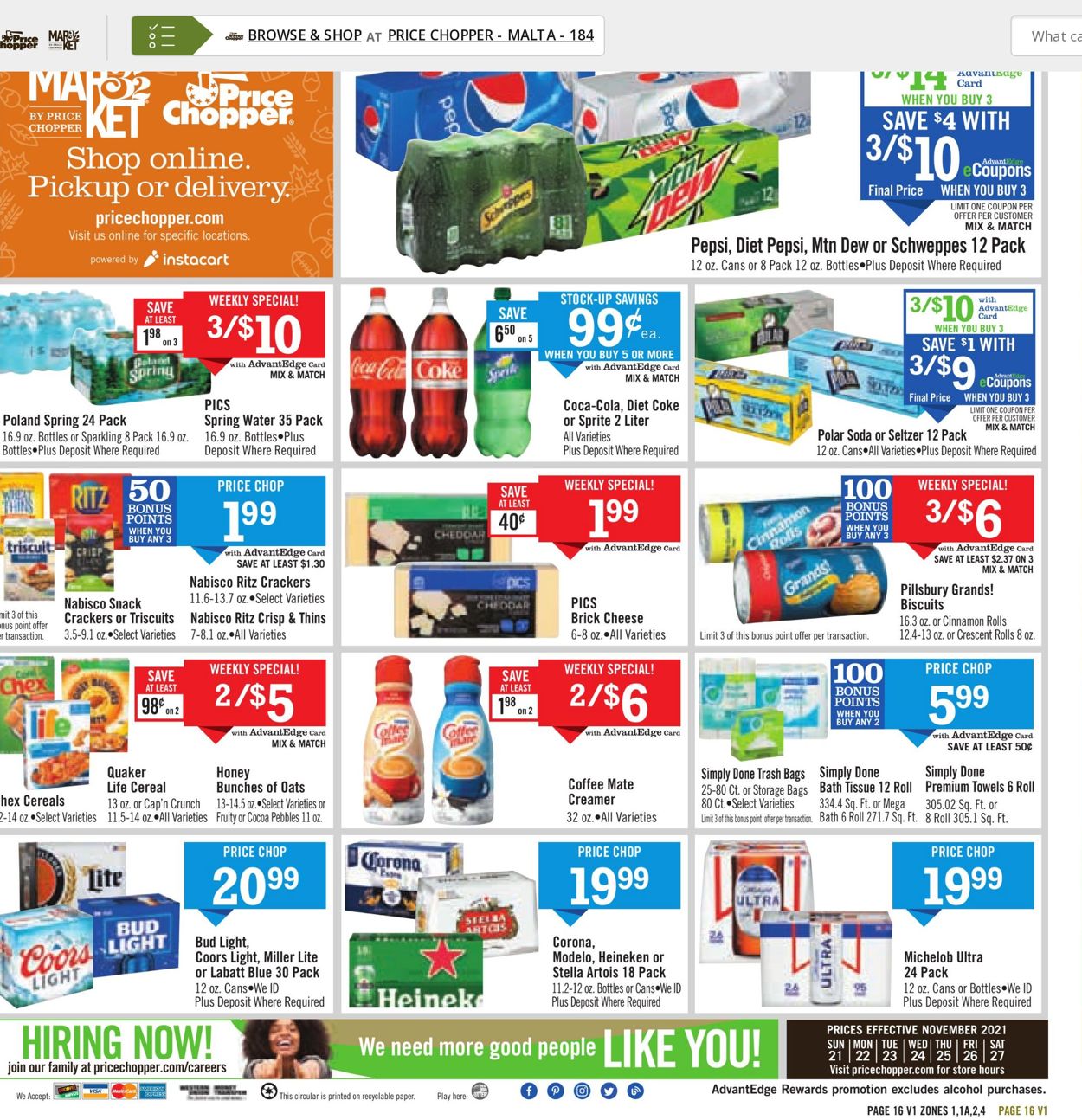 Price Chopper THANKSGIVING 2021 Weekly Ad Circular - valid 11/21-11/27/2021 (Page 16)