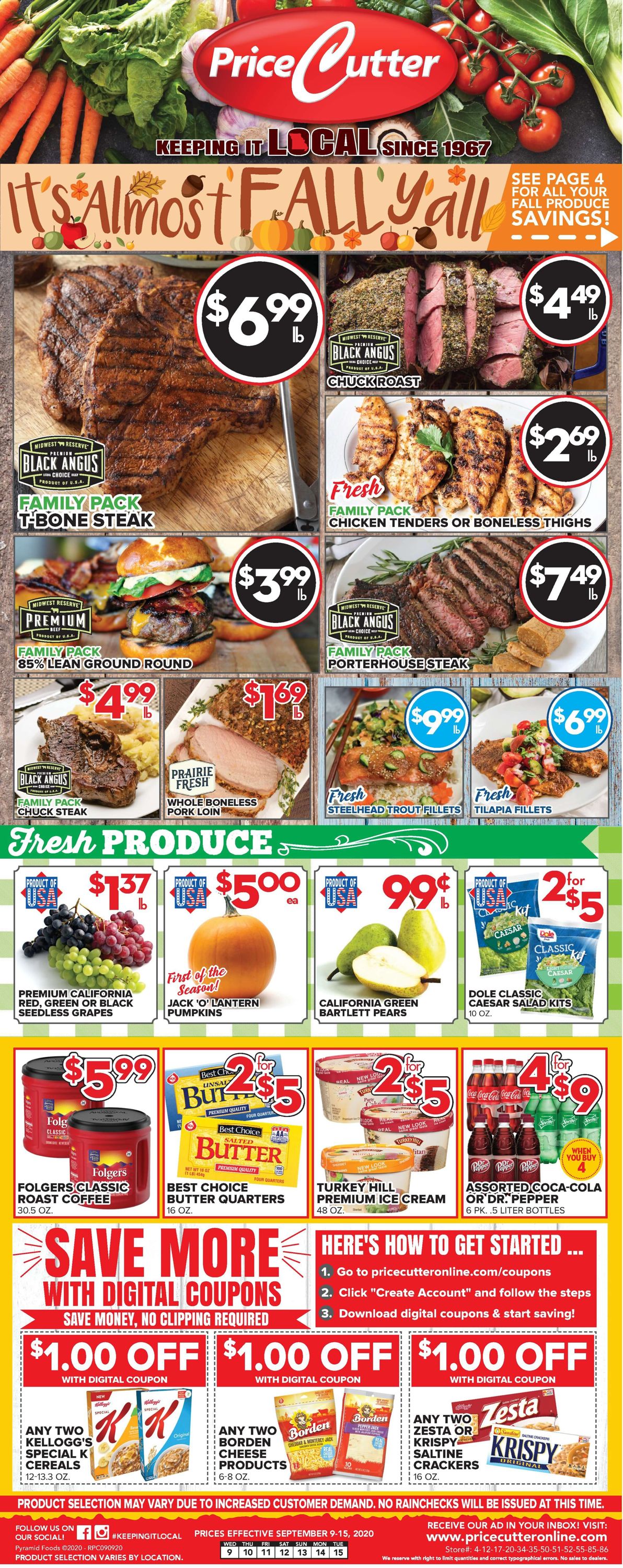 Price Cutter Weekly Ad Circular - valid 09/09-09/15/2020
