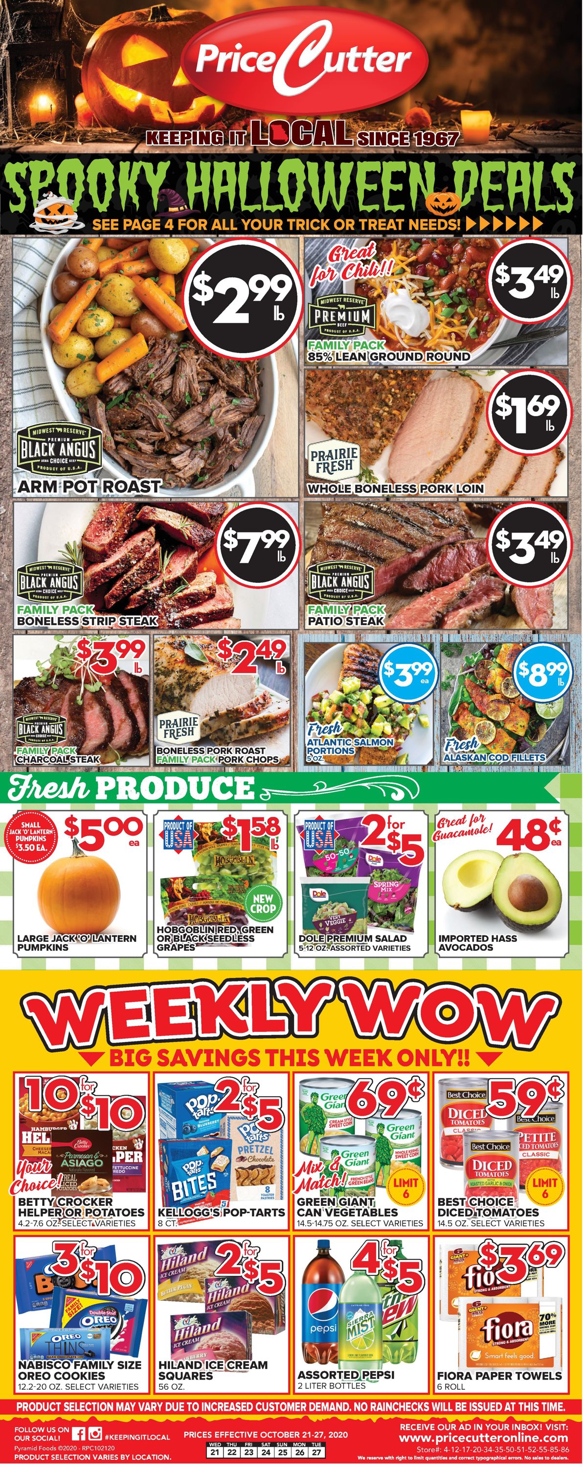 Price Cutter Weekly Ad Circular - valid 10/21-10/27/2020