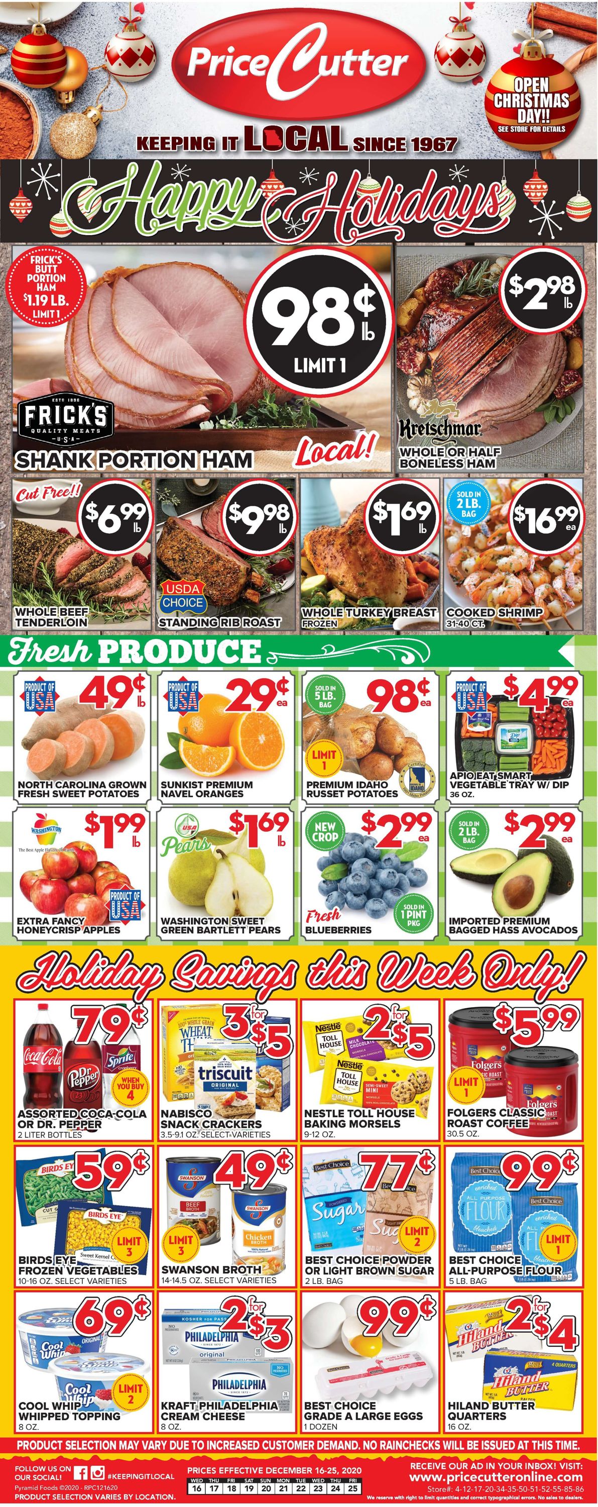 Price Cutter Christmas Ad 2020 Weekly Ad Circular - valid 12/16-12/25/2020