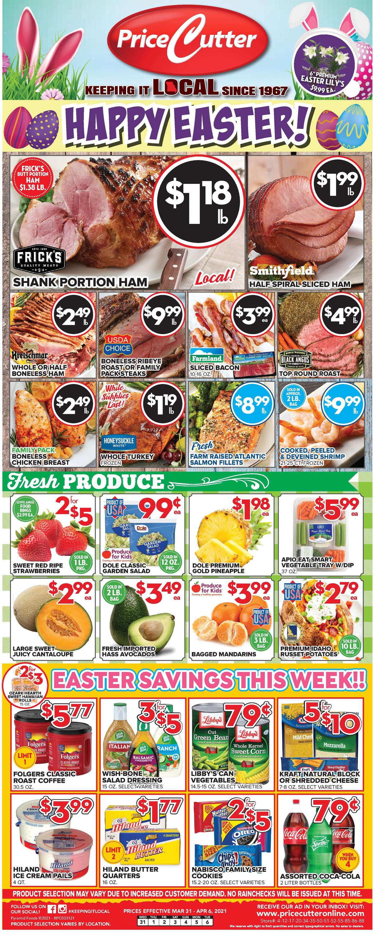 Price Cutter Easter 2021 Weekly Ad Circular - valid 03/31-04/06/2021