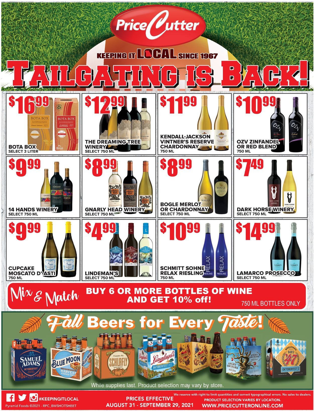 Price Cutter Weekly Ad Circular - valid 08/31-09/29/2021